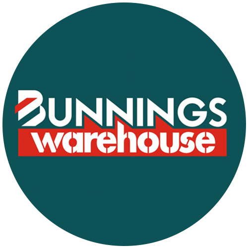 Bunnings Warehouse logo displayed on the Shore Can Construction website, indicating use of Bunnings as a supplier for building materials and hardware.