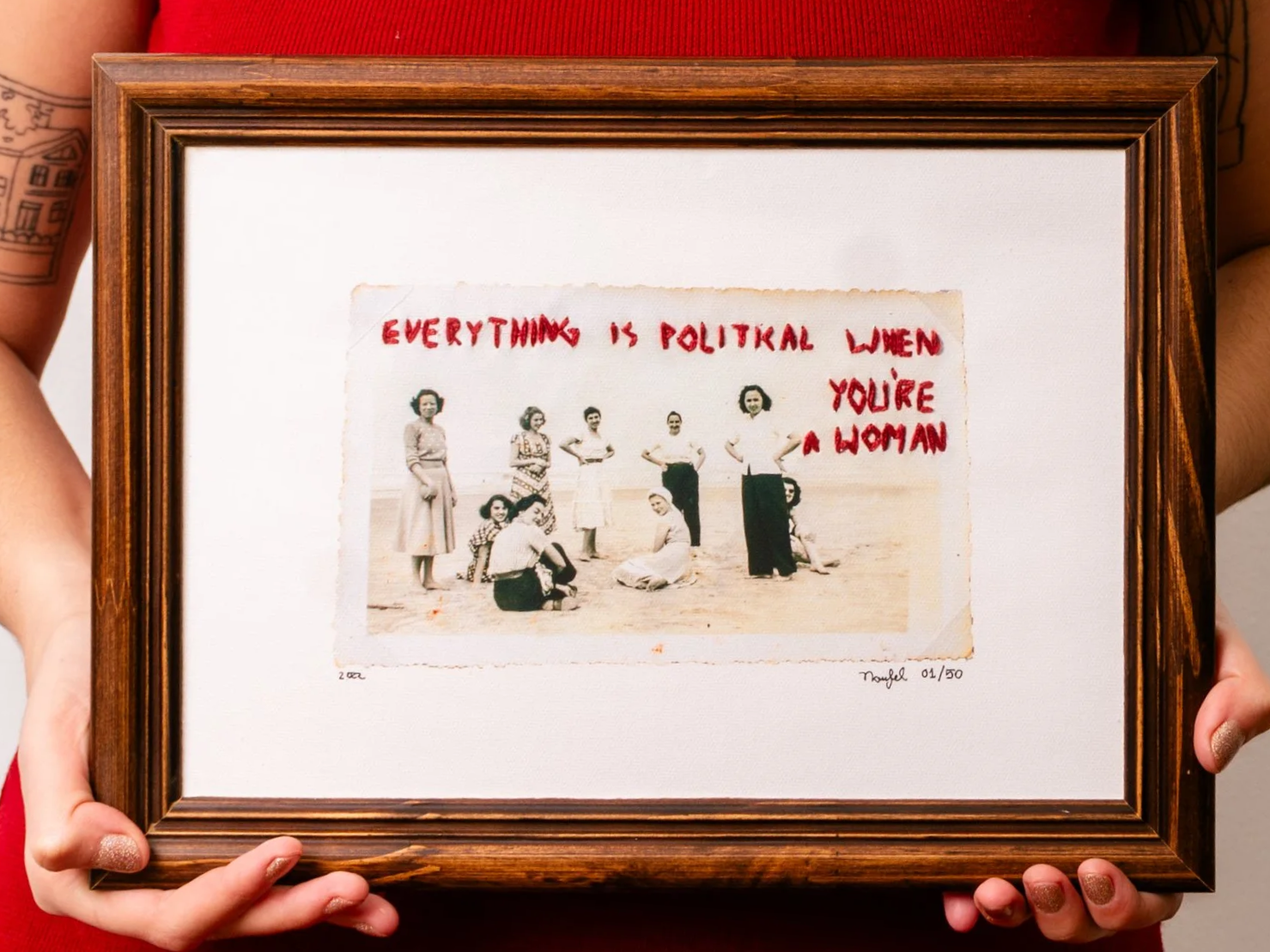 Everything is Political Limited Edition Embroidered Print on Canvas