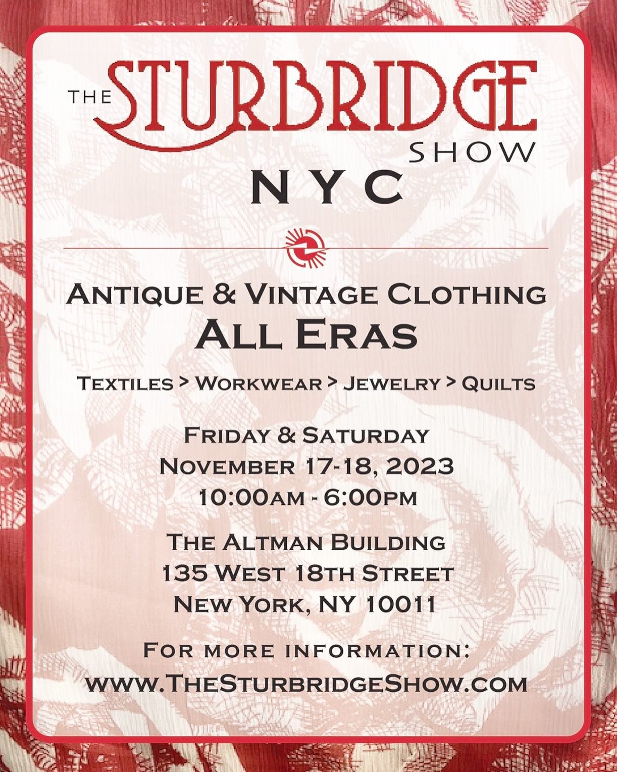 The Sturbridge Show in NYC for the very first time! ✨November 17 + 18 at @thealtmanbuilding✨ Tickets are now available for an Early Bird or General Admission entry. More information on hours, location and dealers via link in bio! 
⠀⠀⠀⠀⠀⠀⠀⠀⠀⠀⠀⠀
RARE a