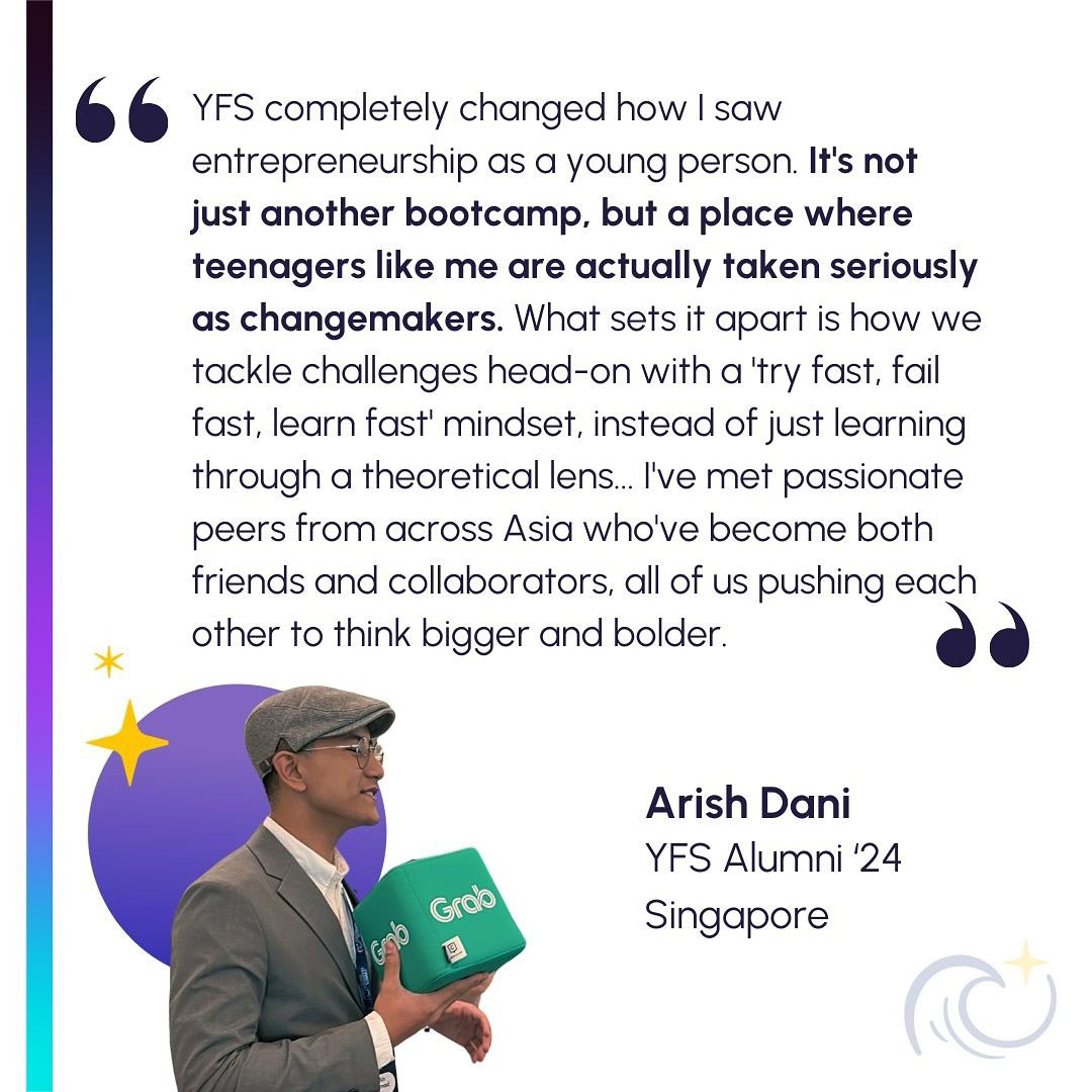 Meet Arish, a youth leader searching for global community.

For teenagers, few networking opportunities are offered, and even fewer provide a platform with international collaborators. At YFS, we saw how he took charge of his journey, befriending and