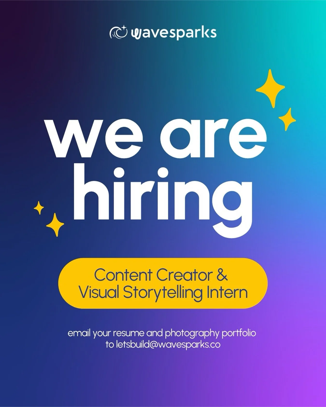 ✨ We are hiring! ✨
Content Creator &amp; Visual Storytelling Intern (Jun - Aug 2026)

Capture the energy of the next generation of founders.

This is a hands-on creative role for someone who enjoys being on the ground, spotting moments, capturing peo