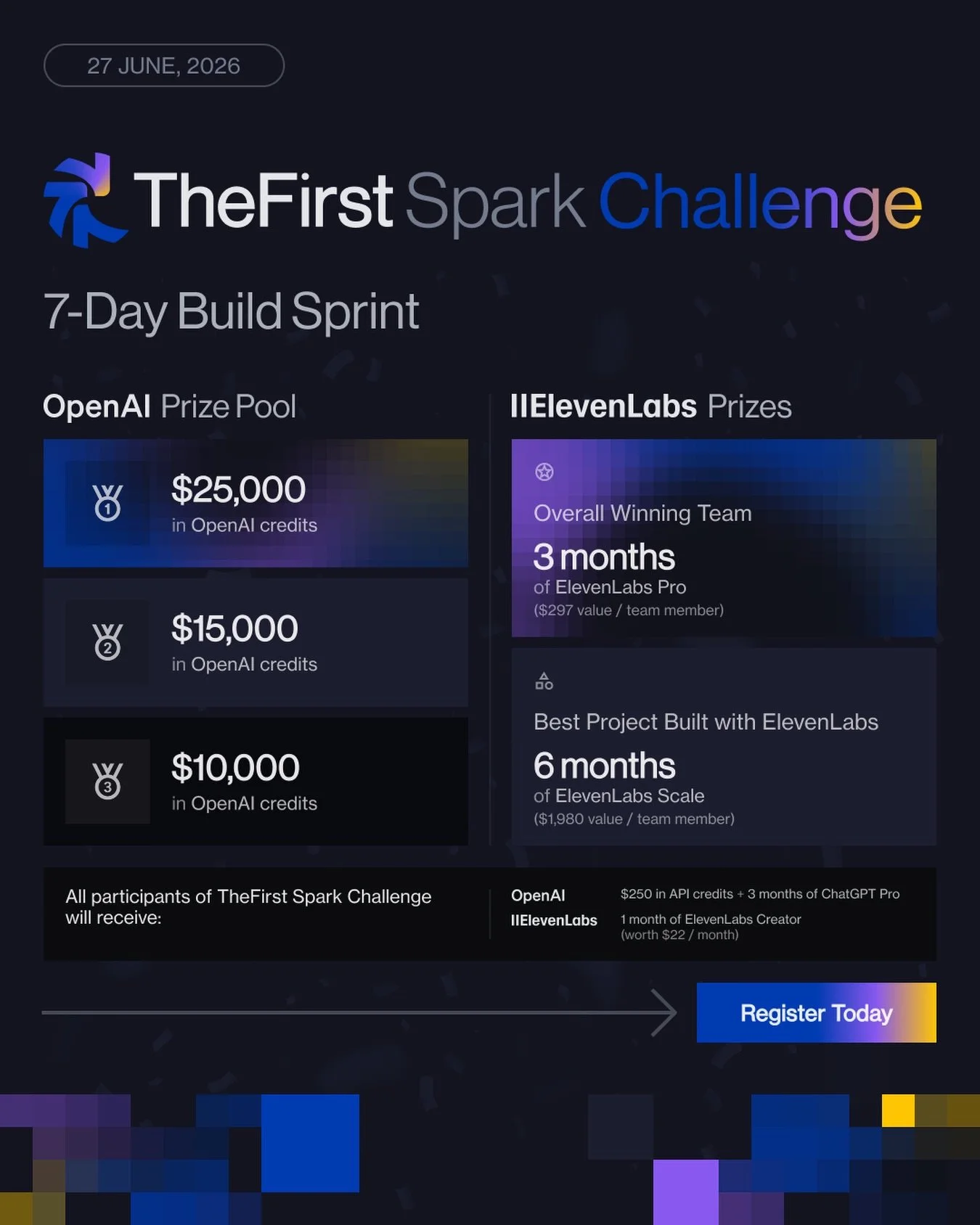 We're putting over $50,000 in prizes on the line for student builders in Singapore. 🔥

As part of TheFirst Spark symposium, we're launching the TheFirst Spark Challenge, a 7-day build sprint designed for students who want to turn ideas into reality.