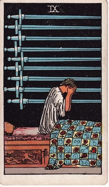 Nine of Swords Tarot Meaning: Anxiety, Rumination &amp; the 3am Mind