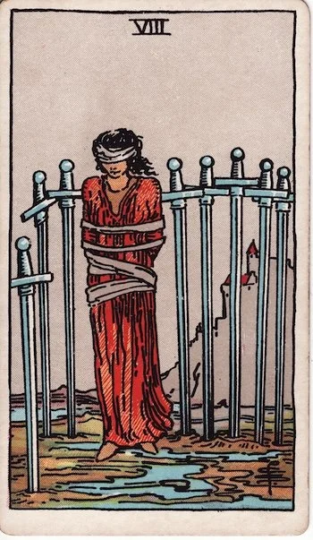 Eight of Swords Tarot Card Meaning: Restriction, Fear &amp; Mental Imprisonment