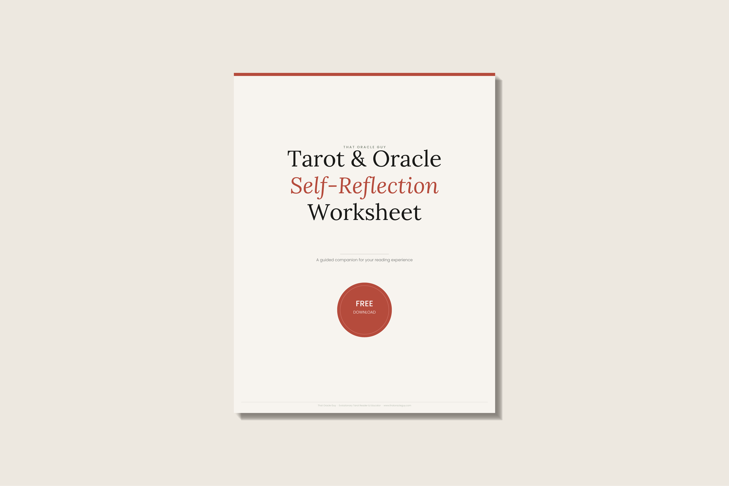 Tarot & Oracle Self-Reflection Worksheet — Free Download