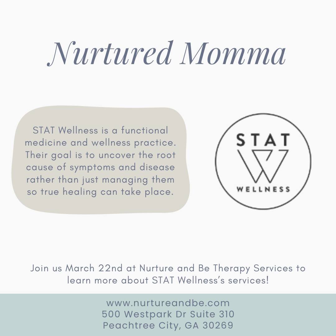 Introducing our final provider for our Nurtured Momma event, STAT Wellness! STAT Wellness is a functional medicine practice whose goal is to treat the person holistically and find the underlying cause of symptoms so they can achieve true healing.

Ch