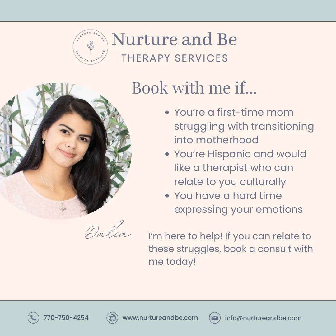 At Nurture and Be Therapy Services, our goal is to help individuals with their everyday struggles so that they can live a joyful life. Dalia works with moms, Spanish-speaking individuals, and anyone who is struggling to understand their own emotions.