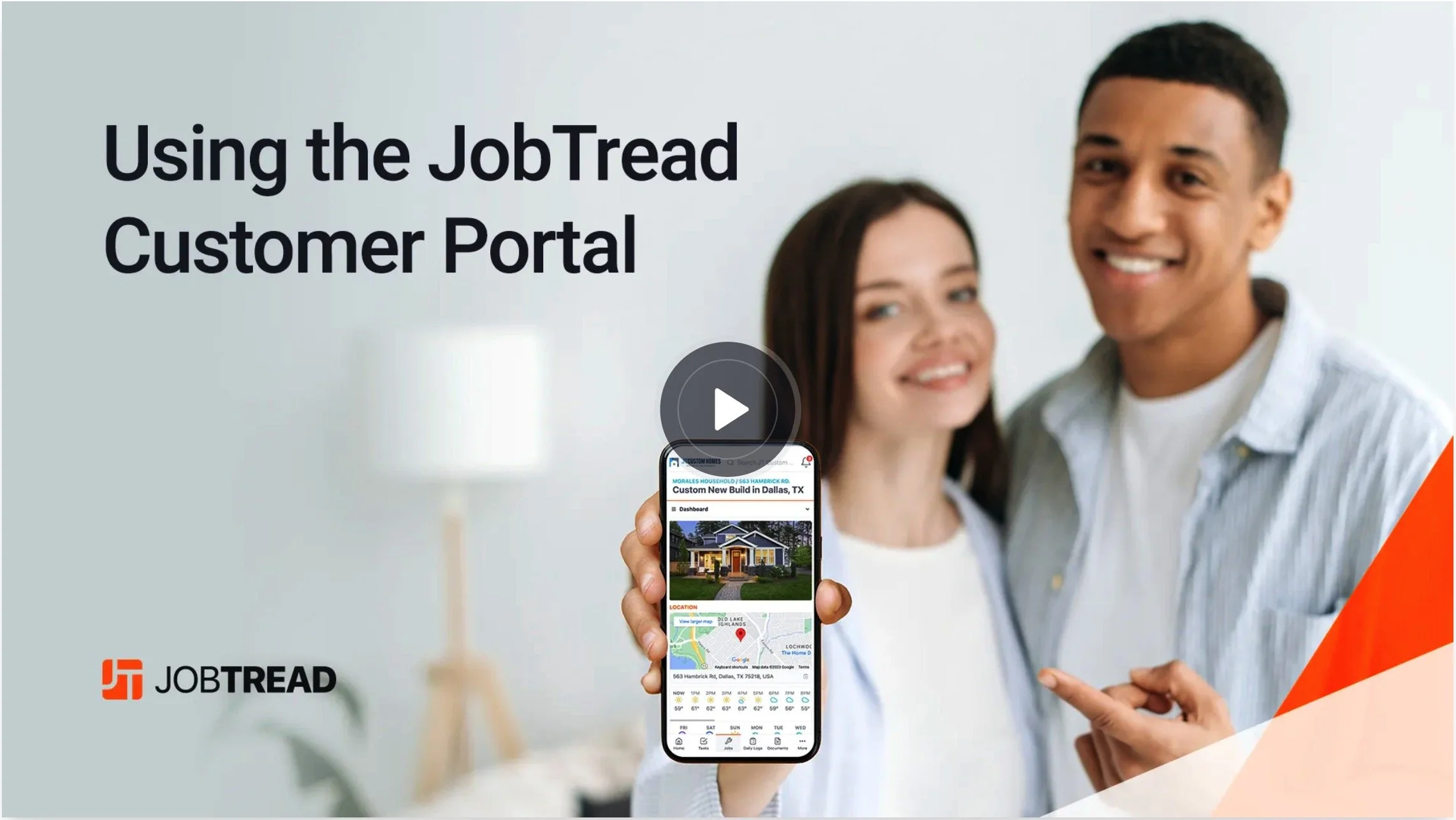 Picture of a famale using her cell phone to view the job tread portal.