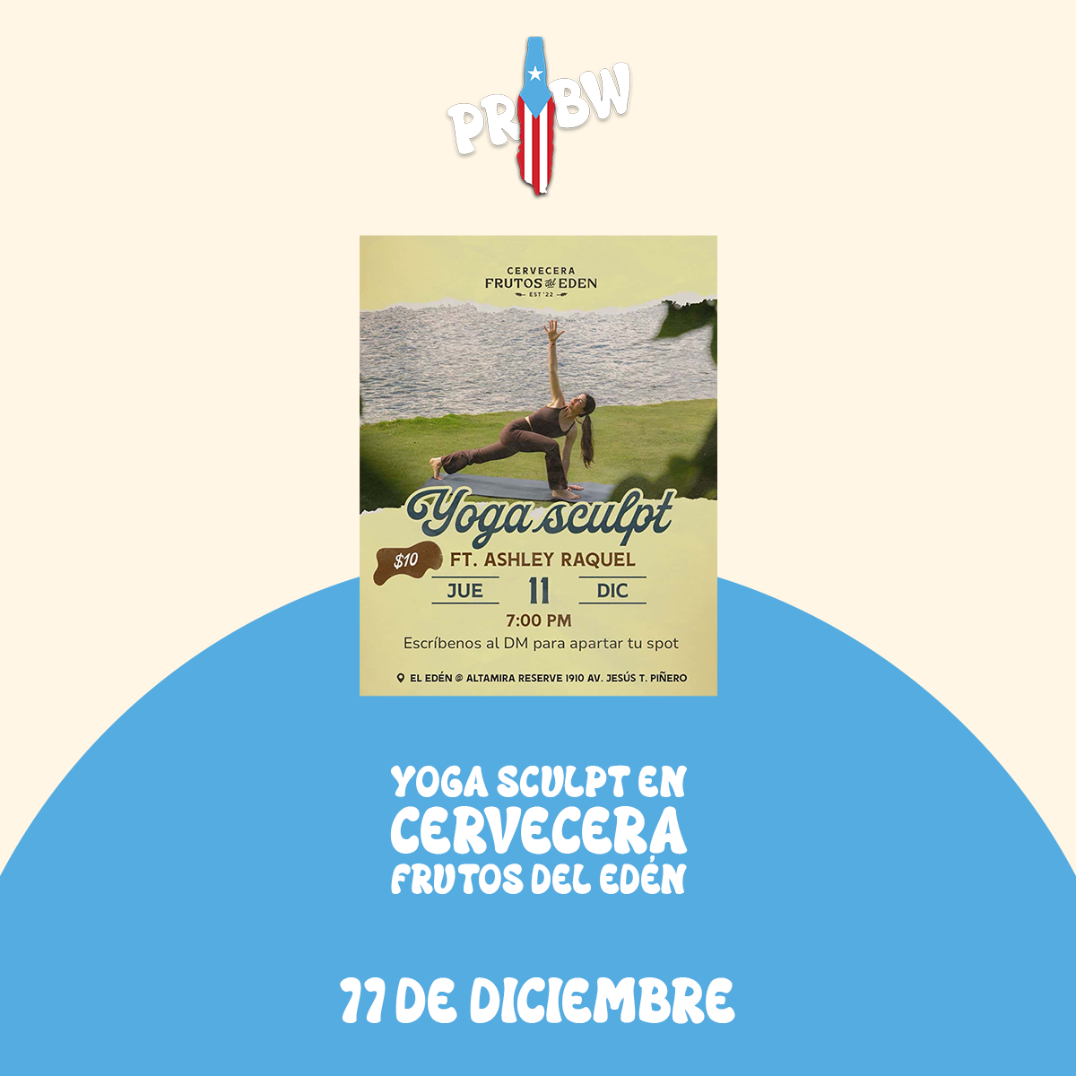 Yoga en Cervecera Frutos del Edén en San Juan