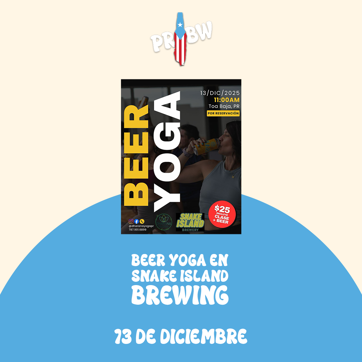 Beer Yoga en Snake Island Brewing en Toa Baja