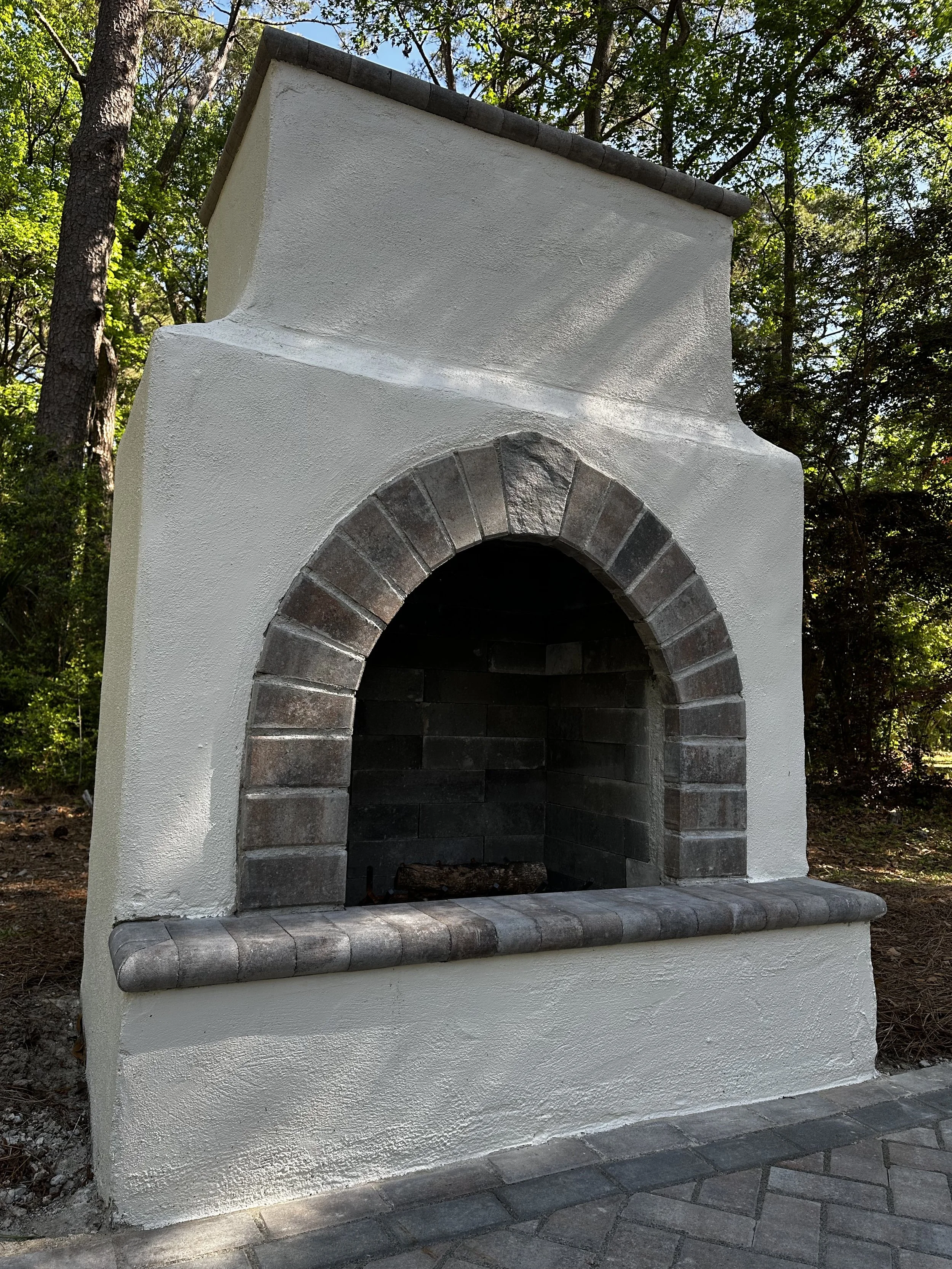 Stucco Fireplace