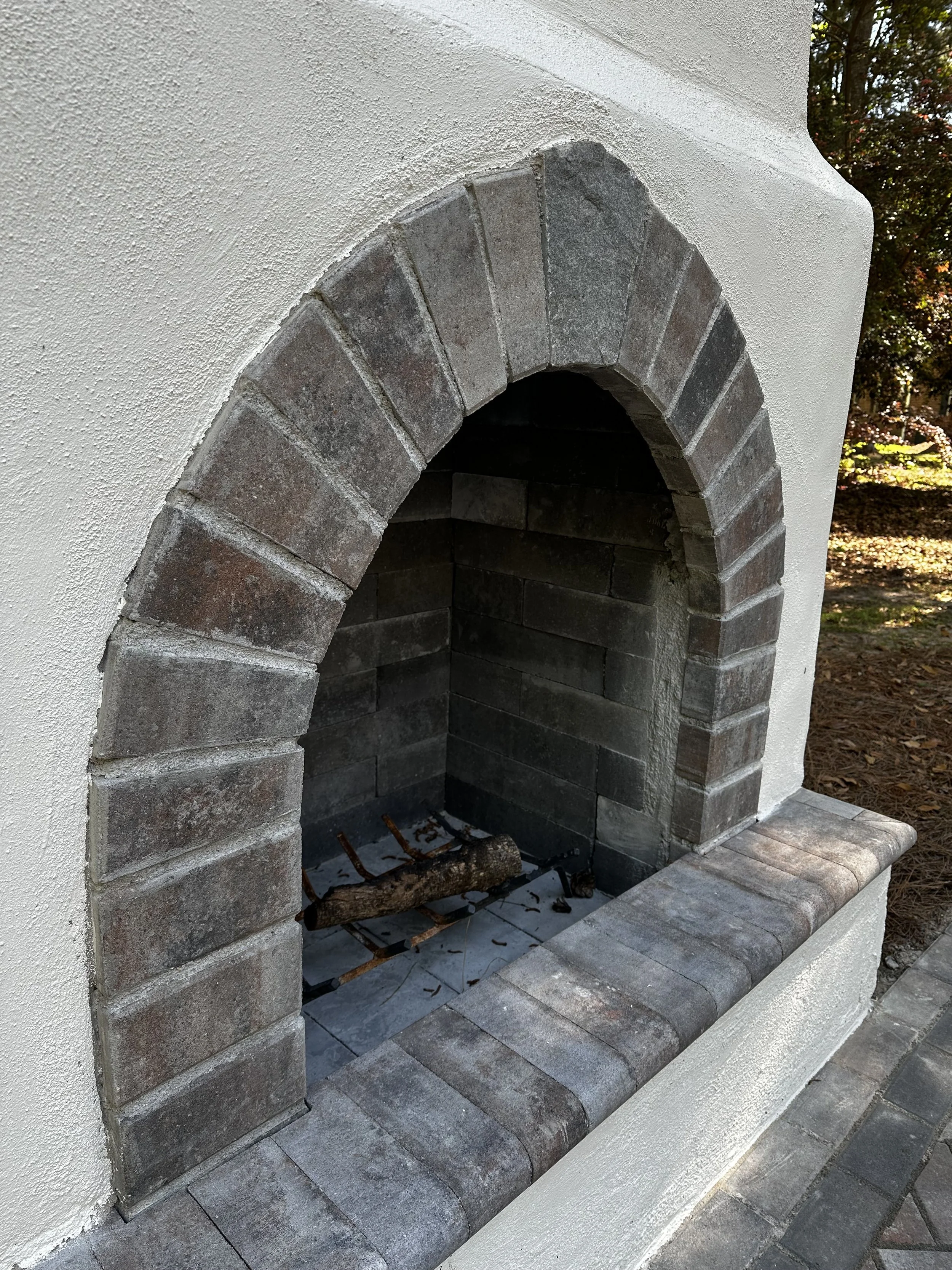 Stucco Fireplace