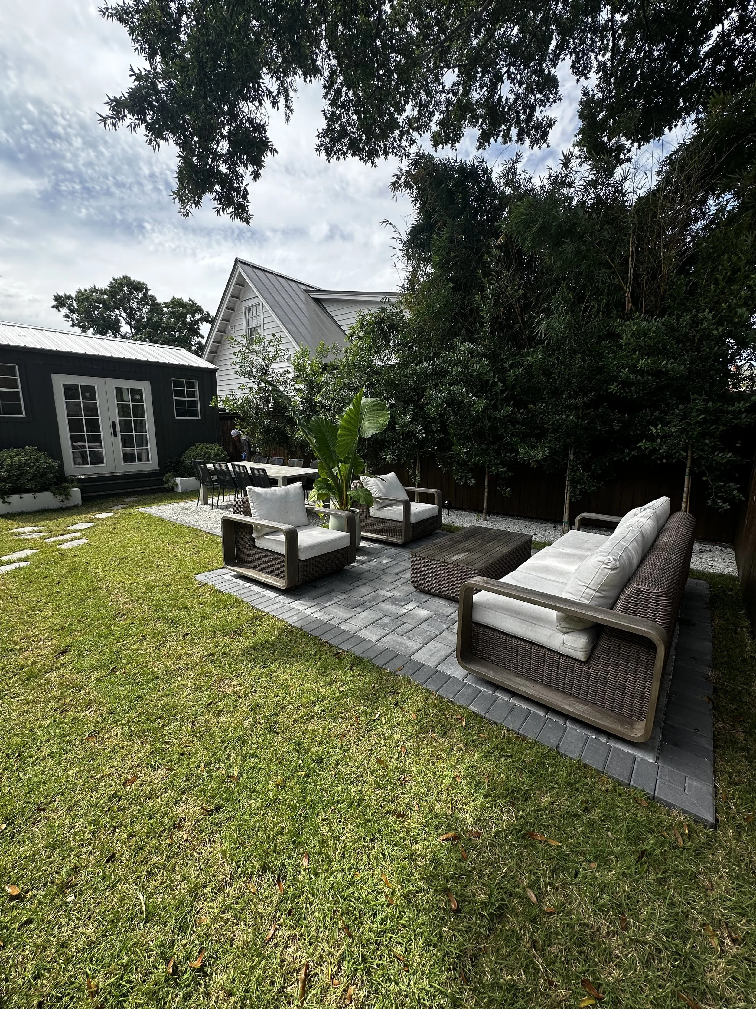 Paver Patio with Gravel Dining Area