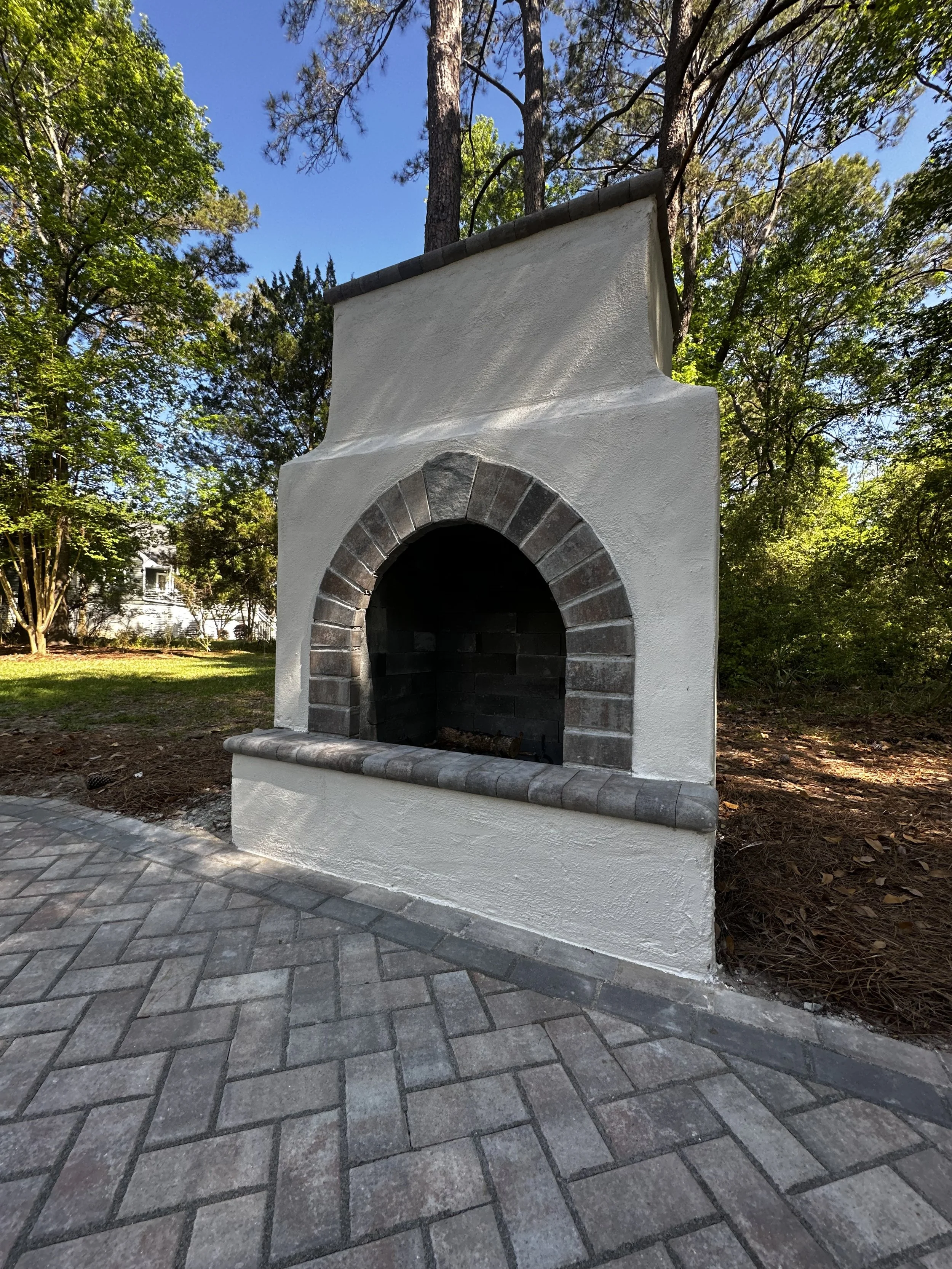 Stucco Fireplace