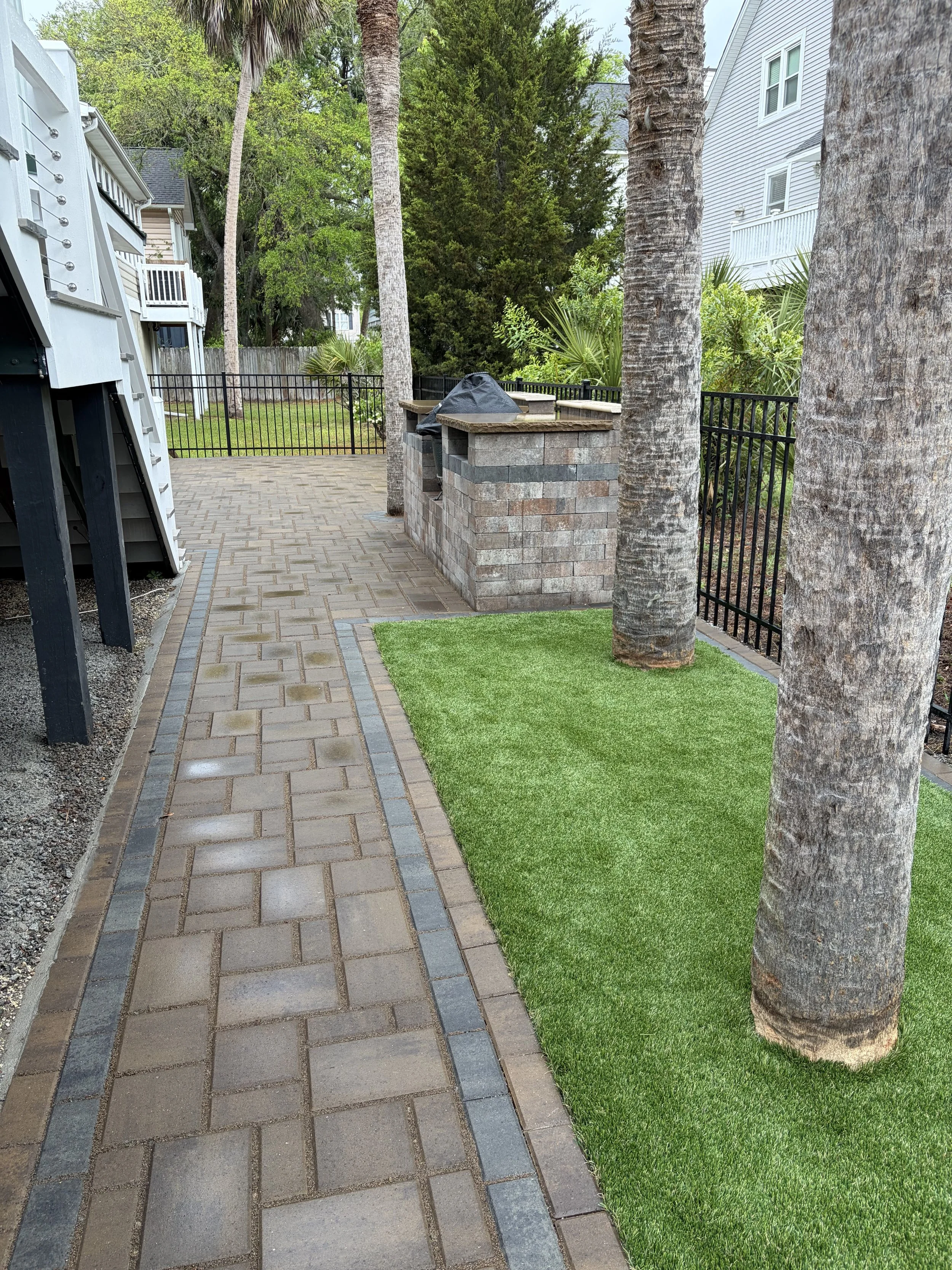 Paver Walkway with Outdoor Kitchen