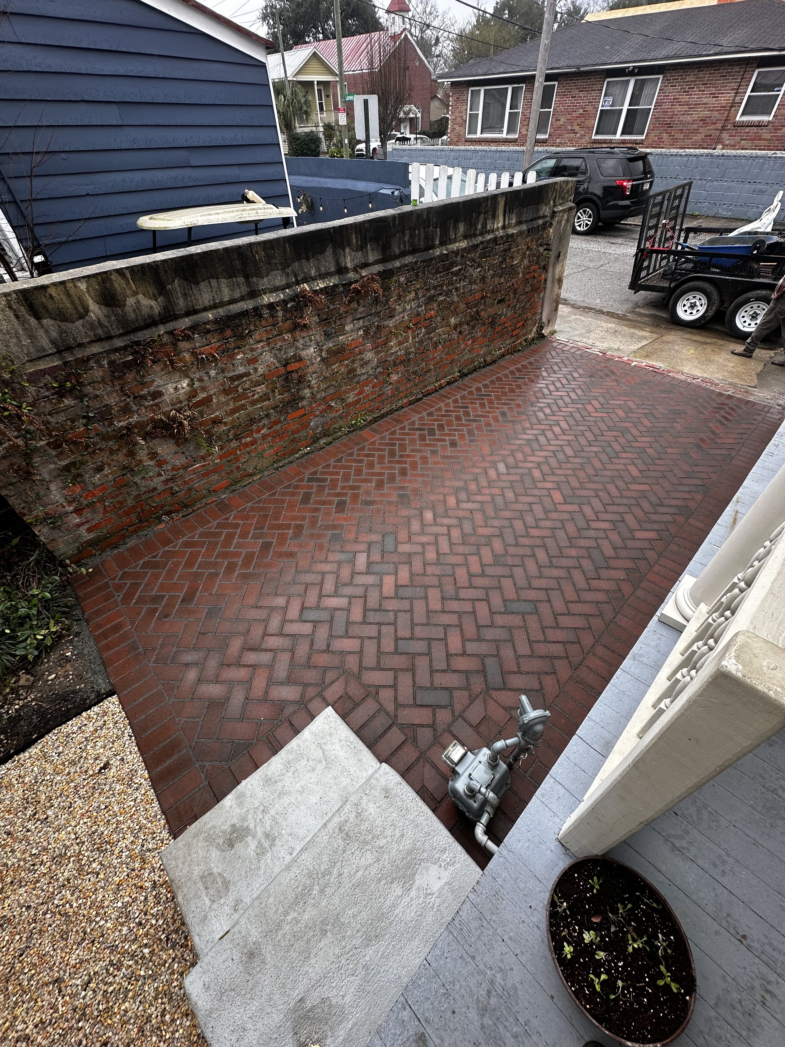 Paver Driveway: Herringbone Pattern