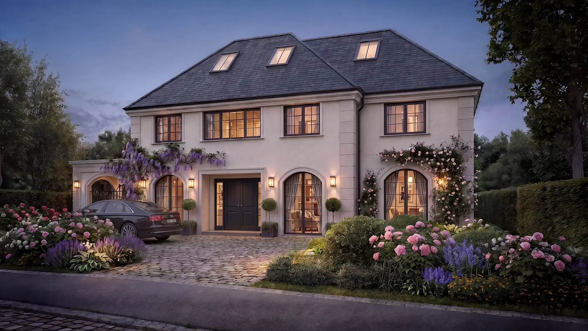 Street-level view of a modern new build dwelling in Cambridge designed by MSK Design Ltd. The project demonstrates high-quality residential design and complex planning expertise outside London.