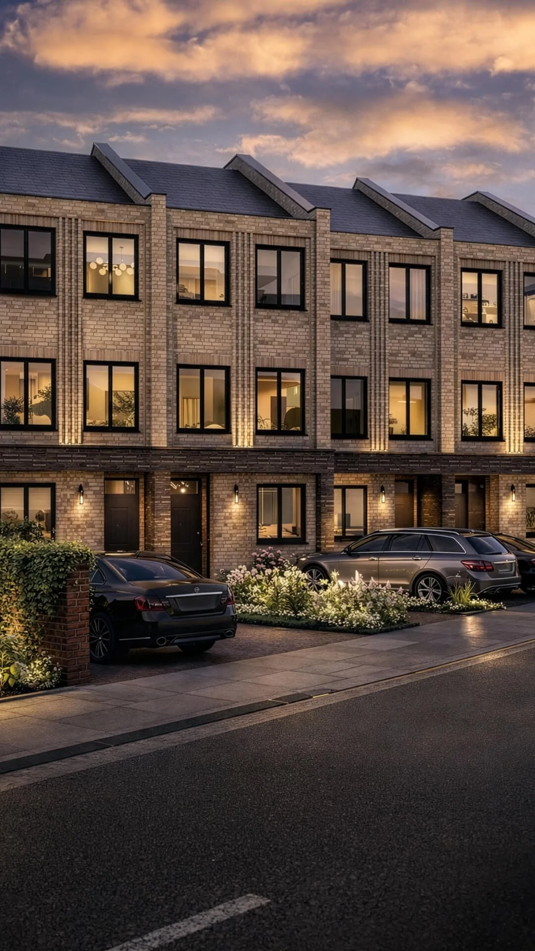 Modern residential development in Redbridge with refined brick detailing and contemporary design, delivered by MSK Design Ltd through planning and technical coordination