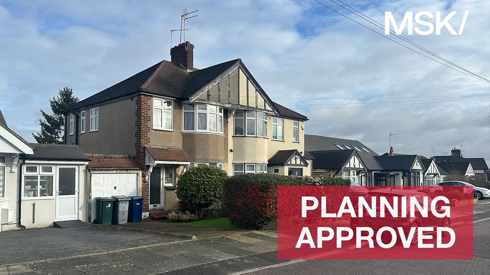 Loft conversion and two-storey side extension approved at 42 Haslemere Avenue, Barnet by MSK Design Ltd