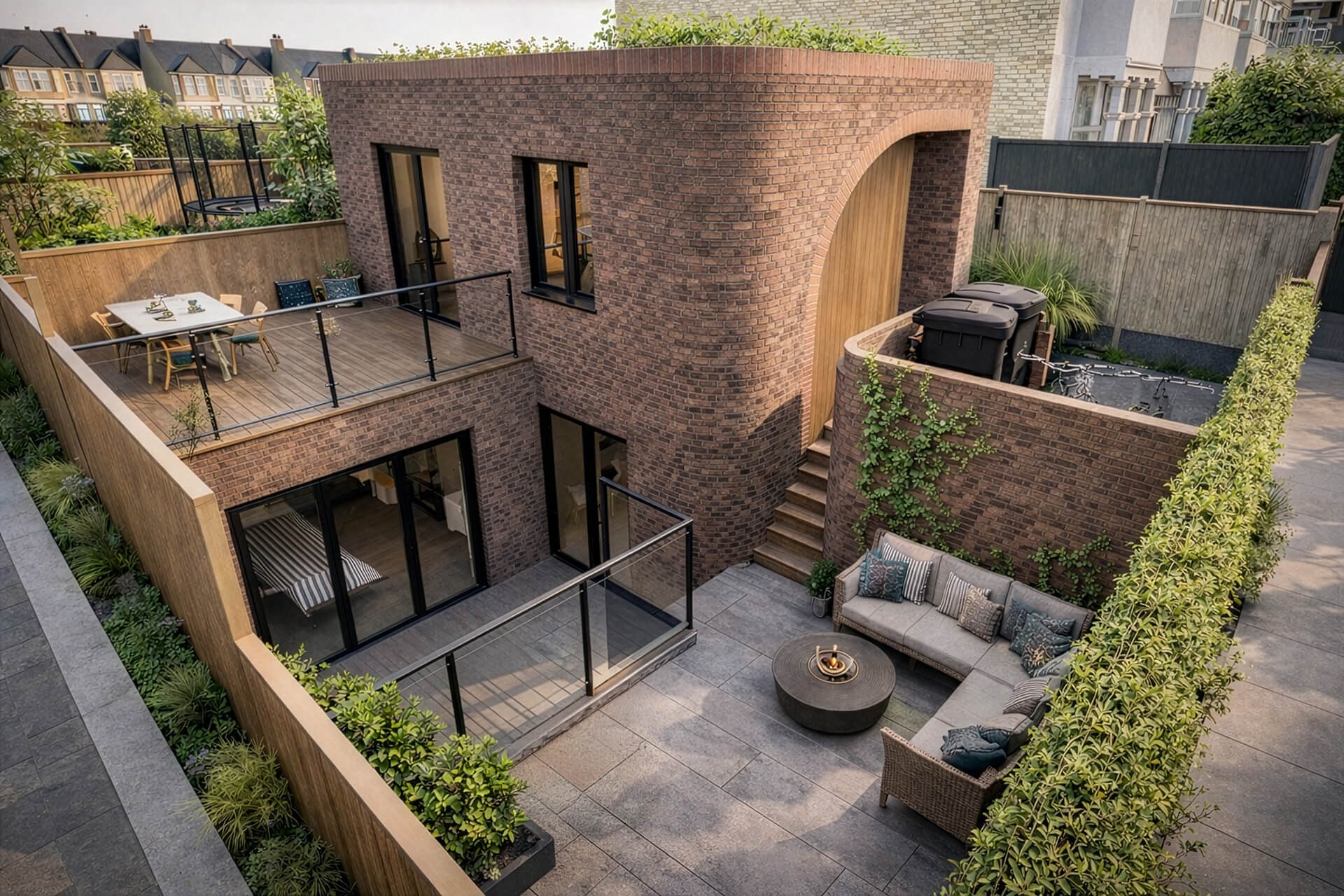 New build backland dwelling in Finchley Central designed by MSK Design Ltd, combining contemporary brick architecture with successful planning approval on a challenging site.