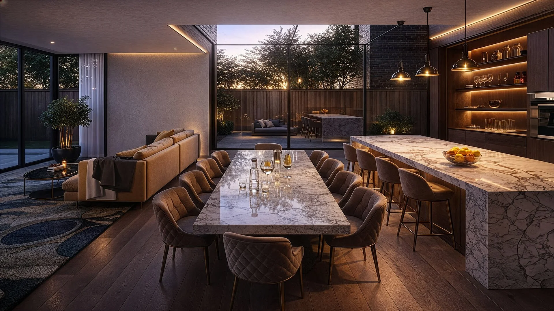 Interior view of a modern ground floor extension in Barnet designed by MSK Design Ltd. The project demonstrates high-quality interior design, detailed technical delivery, and seamless planning execution.