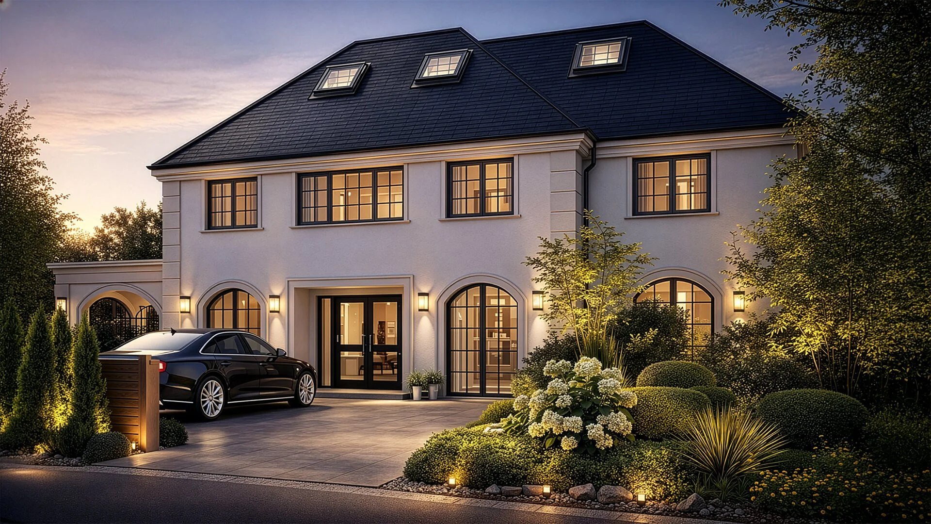 Street-level view of a modern new build dwelling in Cambridge designed by MSK Design Ltd. The project demonstrates high-quality residential design and complex planning expertise outside London.