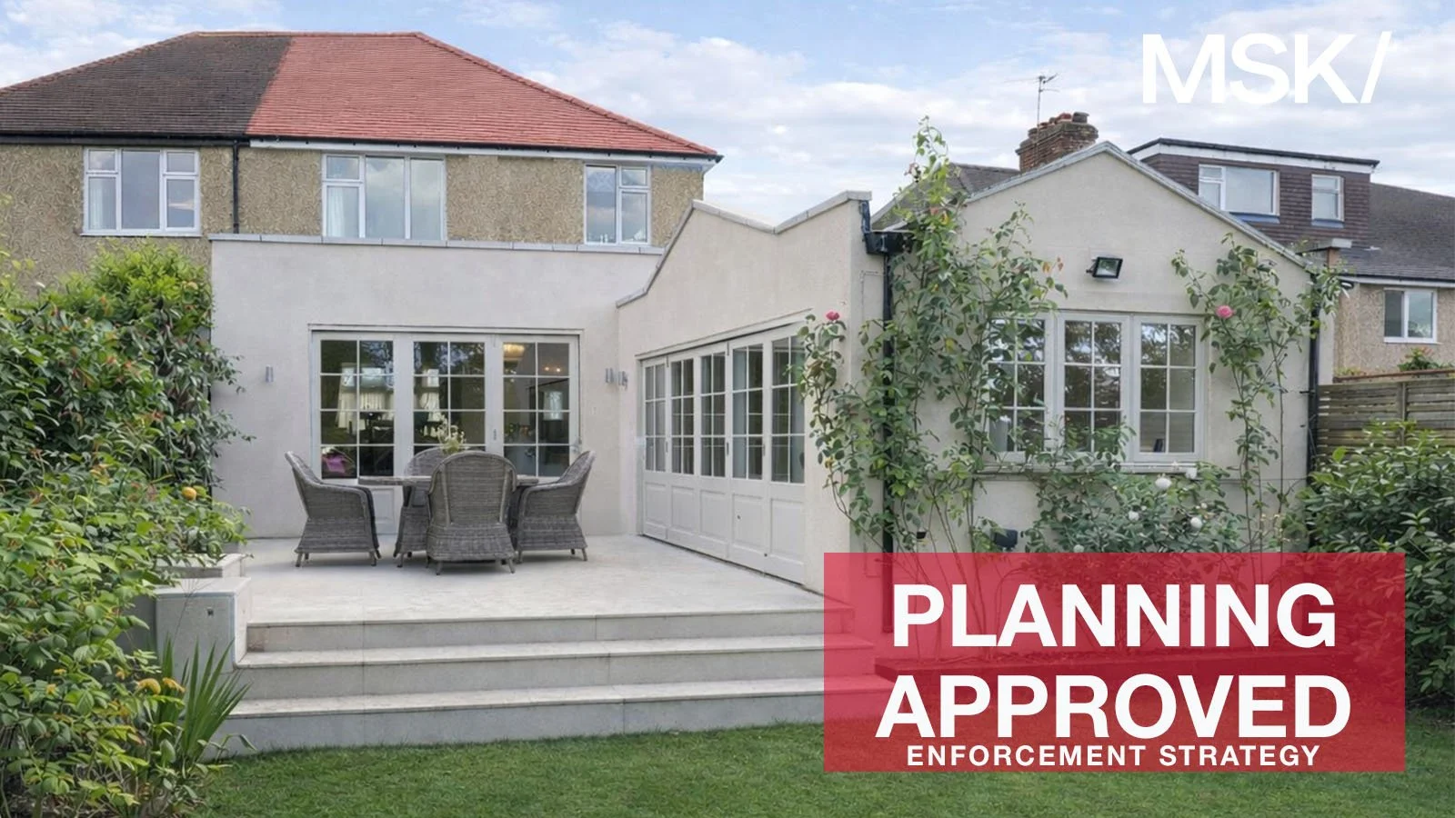 Planning permission approved rear extension Hertsmere Hill Rise enforcement strategy