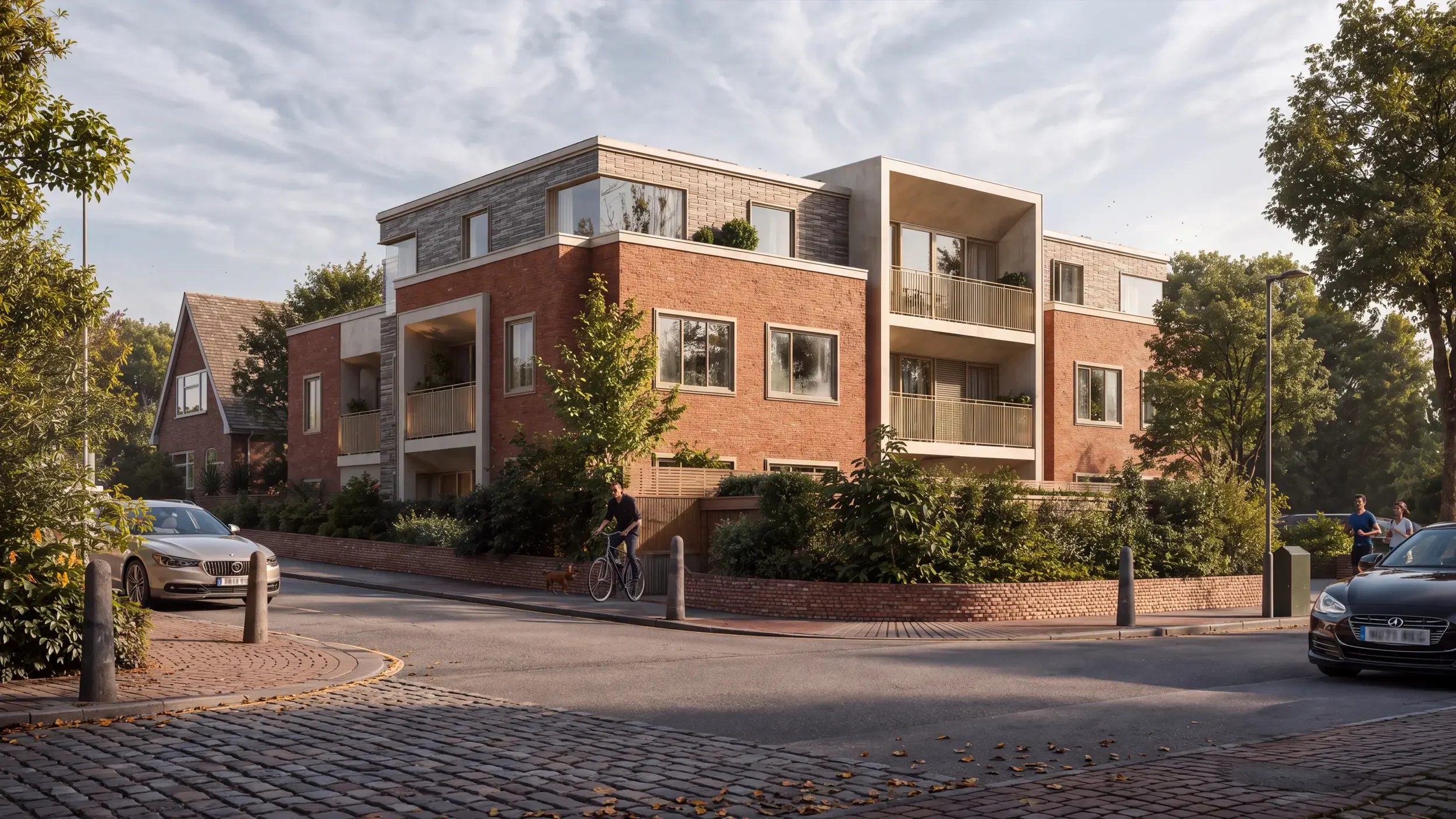 Contemporary residential block designed by MSK Design Ltd in Woodside Park, Barnet, showcasing modern architectural design and planning services.