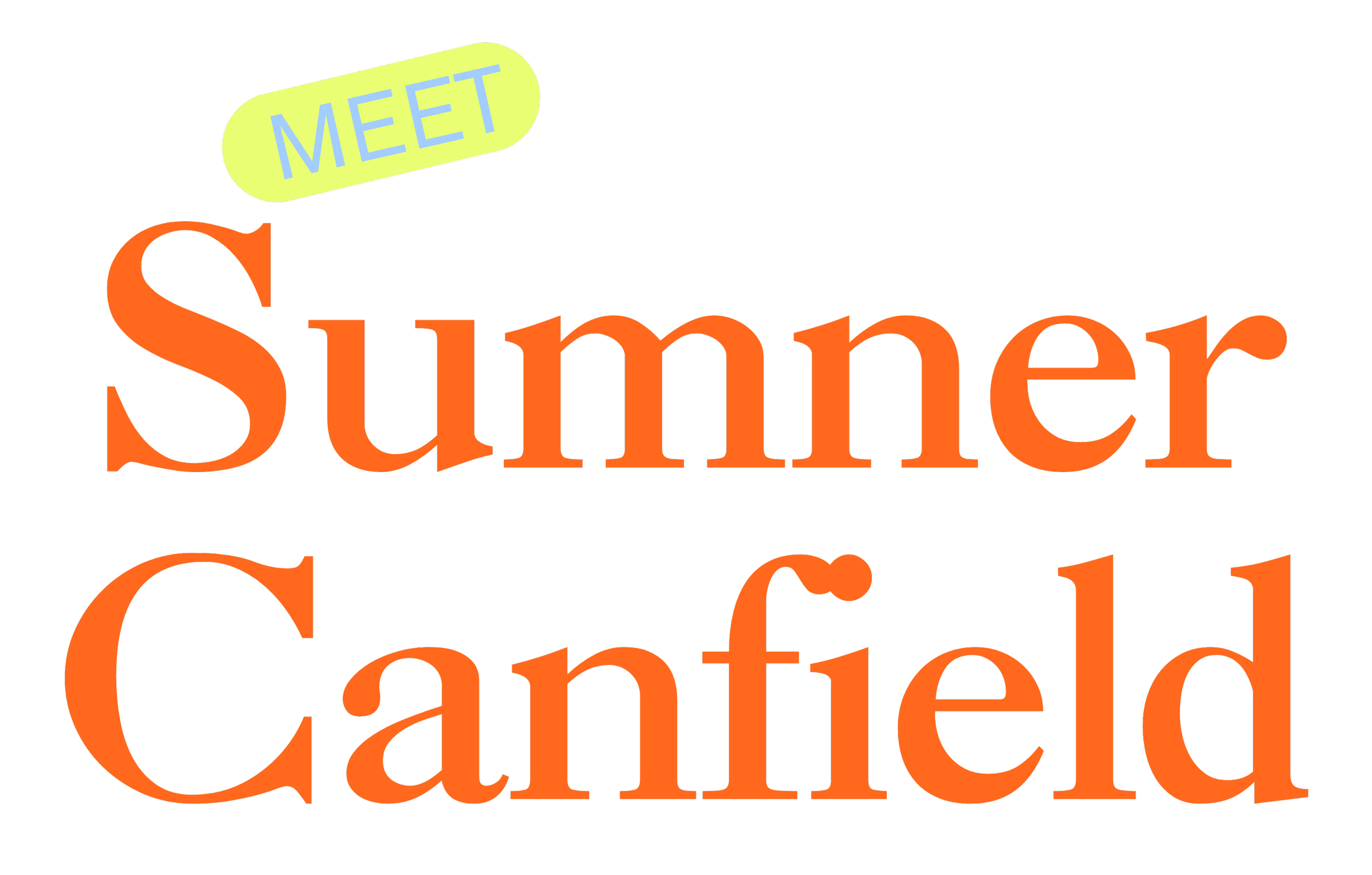 Colorful text saying 'MEET Summer' and other words related to summer on a black background.