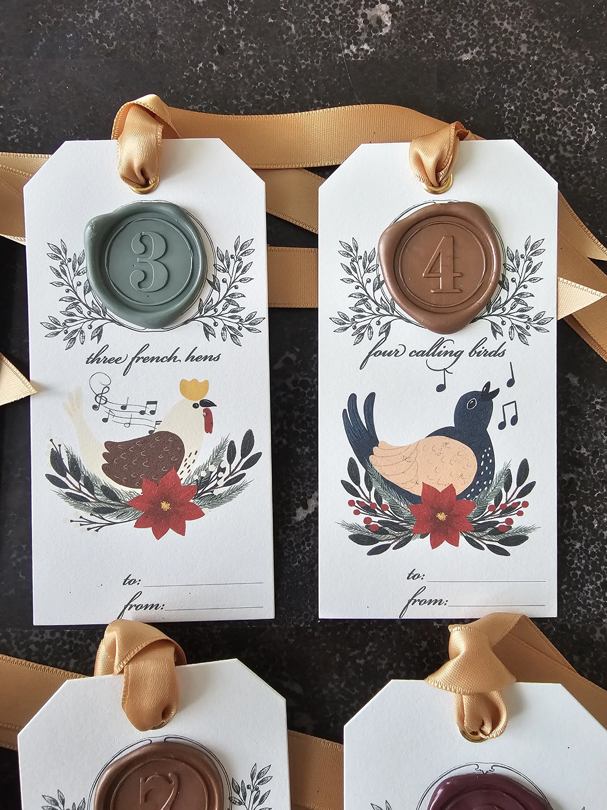 12 Days of Christmas Wax-Sealed Gift Tags - Limited Edition