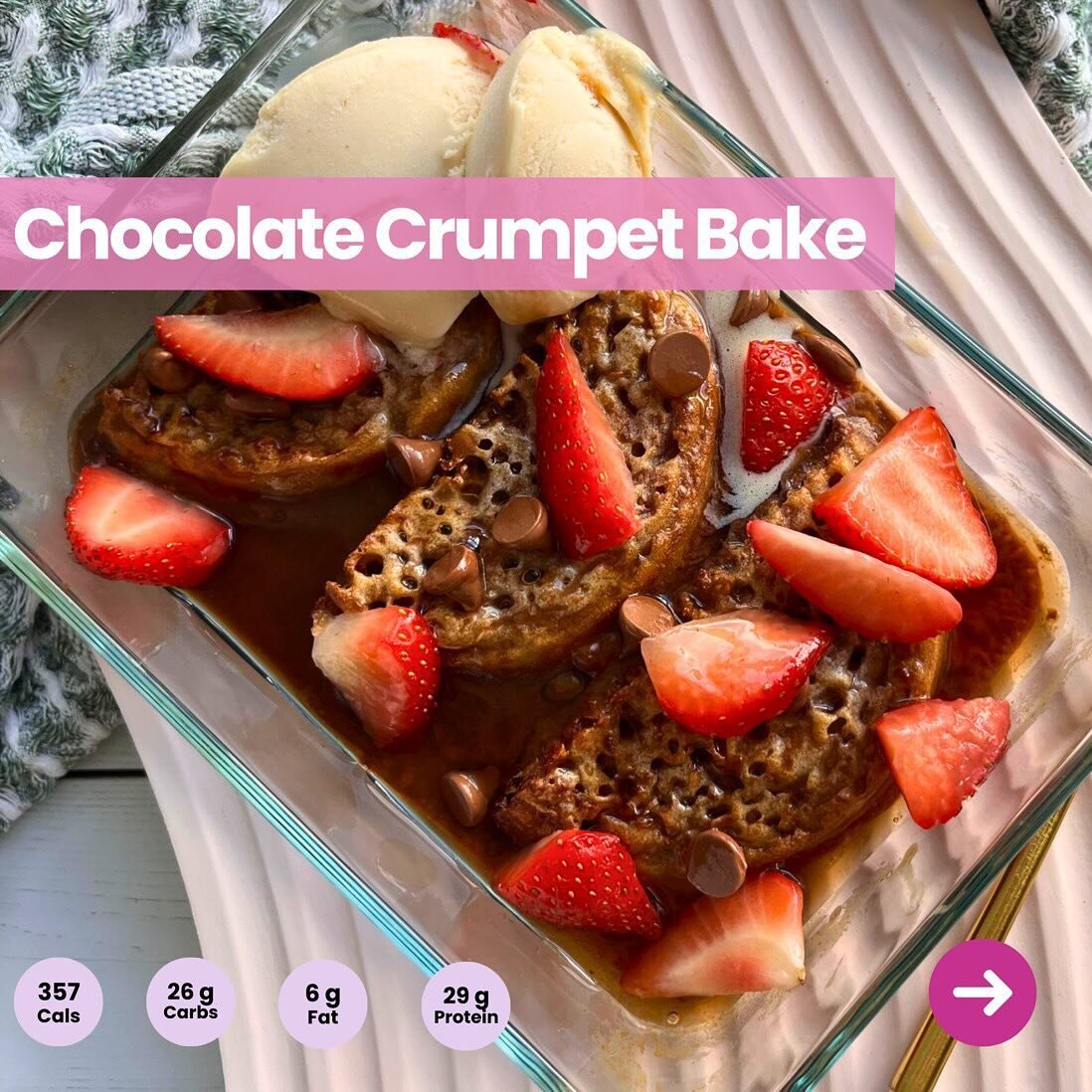 CHOCOLATE PROTEIN CRUMPET BAKE 🐣🤤🍫

We all have a little more chocolate sitting around.. and a BALANCED DIET includes it AFTER Easter, too, so SAVE THIS RECIPE NOW! 

Around here, Easter is not about eating your way through the eggs to &ldquo;star