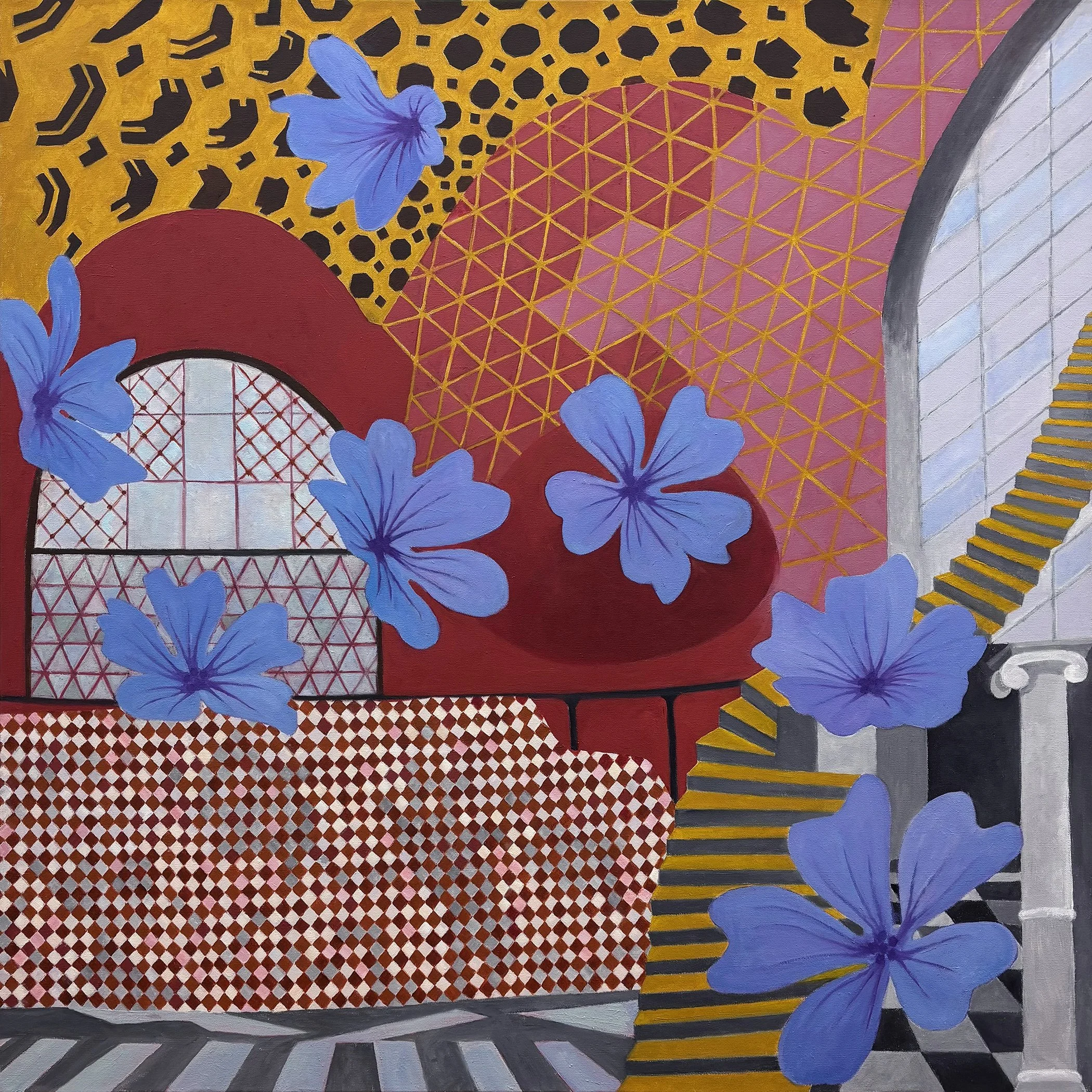  Roman Holiday with Malva   2026, oil on canvas, 40 x 40 inches