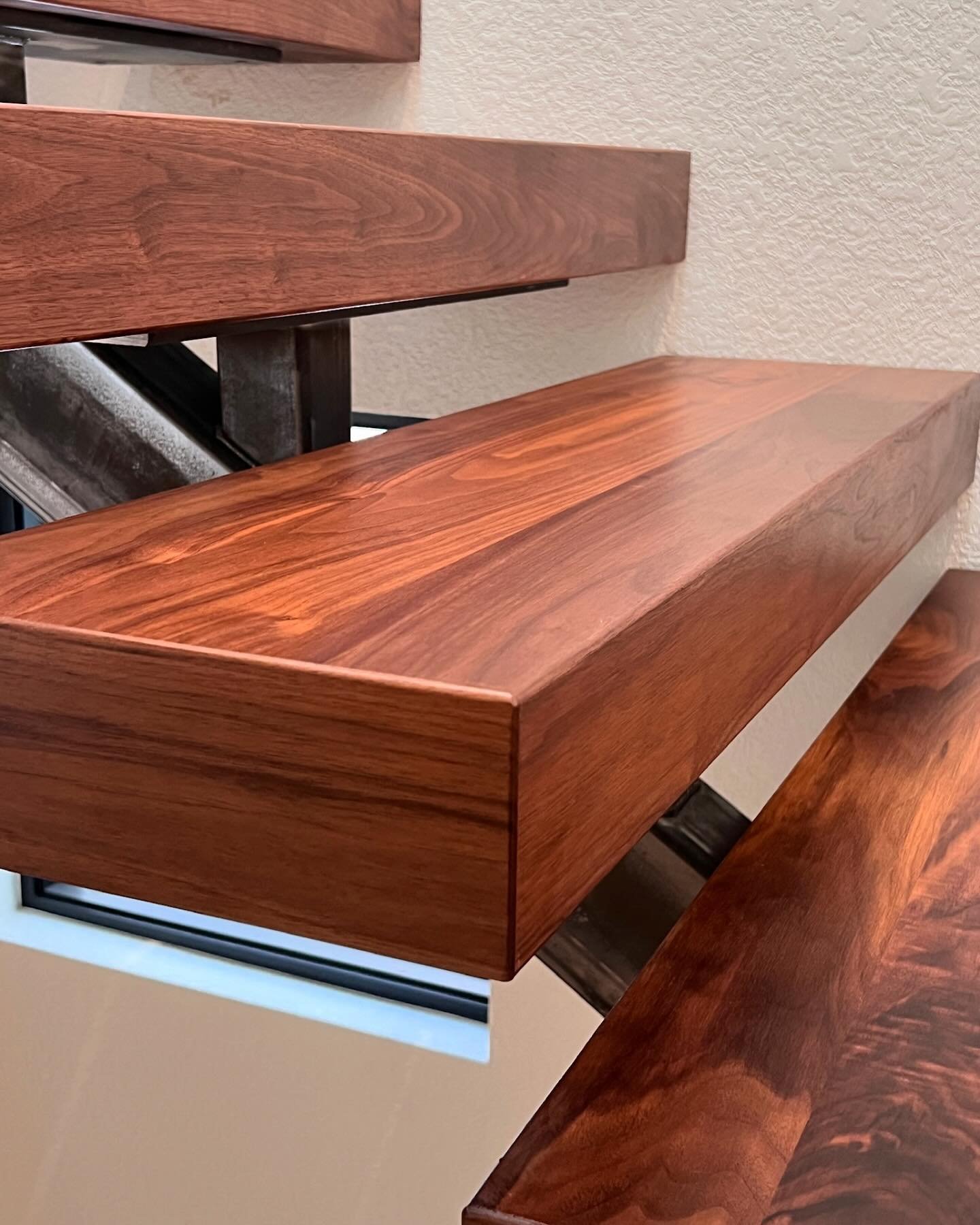 Nearing the finish line at our Wash Park project! The new walnut staircase provided a warm modern look to the home. #staircasedesign #walnutwood #steelfabrication #moderndesign #washparkdenver #architecture #interiordesign