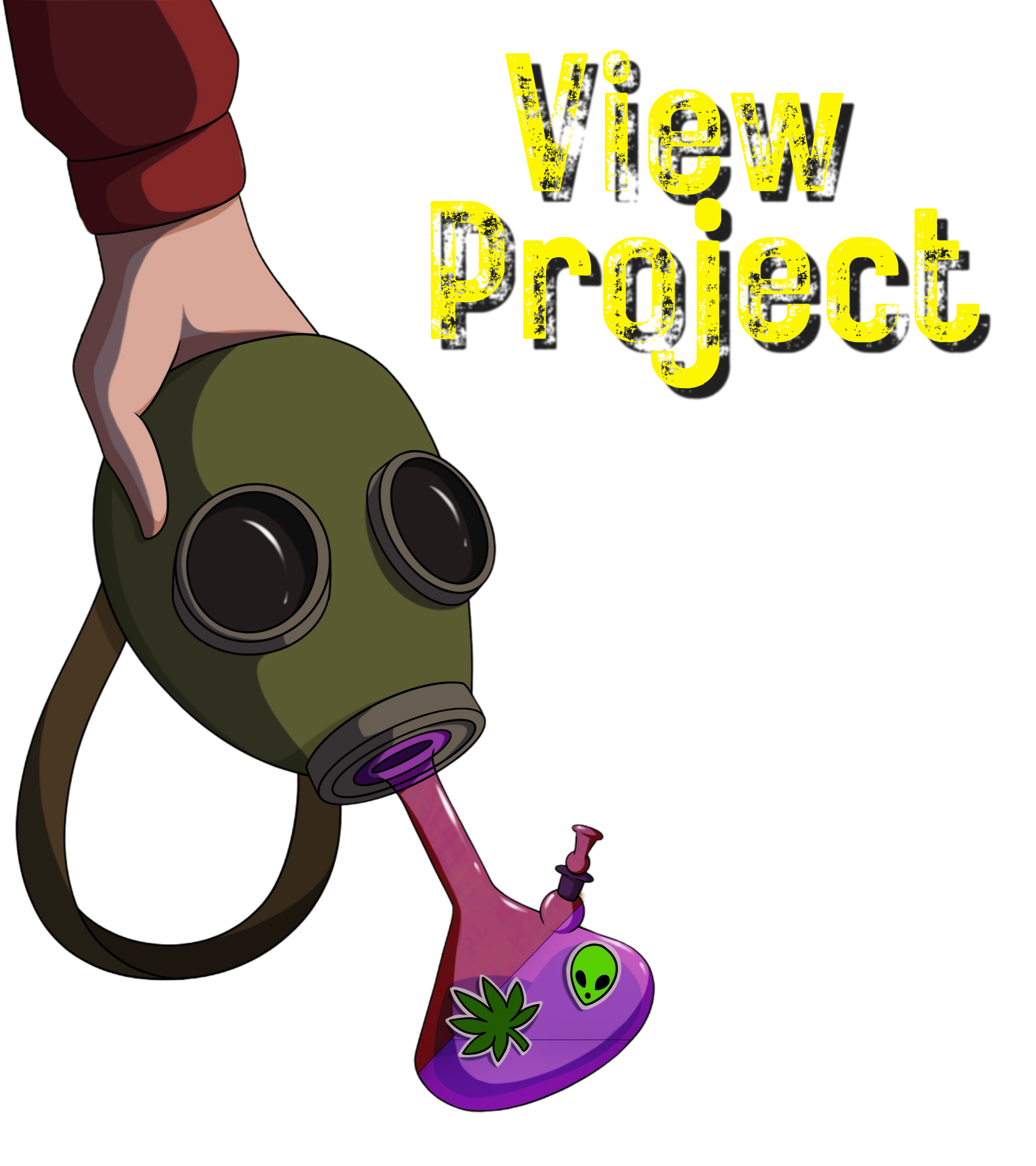 A cartoon image featuring a spaceship with a green alien face, a purple body, and stickers of an alien face and a cannabis leaf. The spaceship is shown in front of a black background with yellow distressed text that reads 'Weed Protocol.'