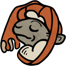 A Cartoon sheep, wearing a medieval Chaperon. Named "Baaailiff Woolesly".