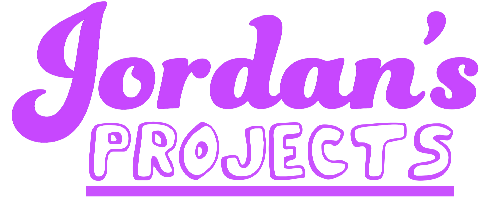 Purple logo with the words "Jordan's Projects" in stylized text.
