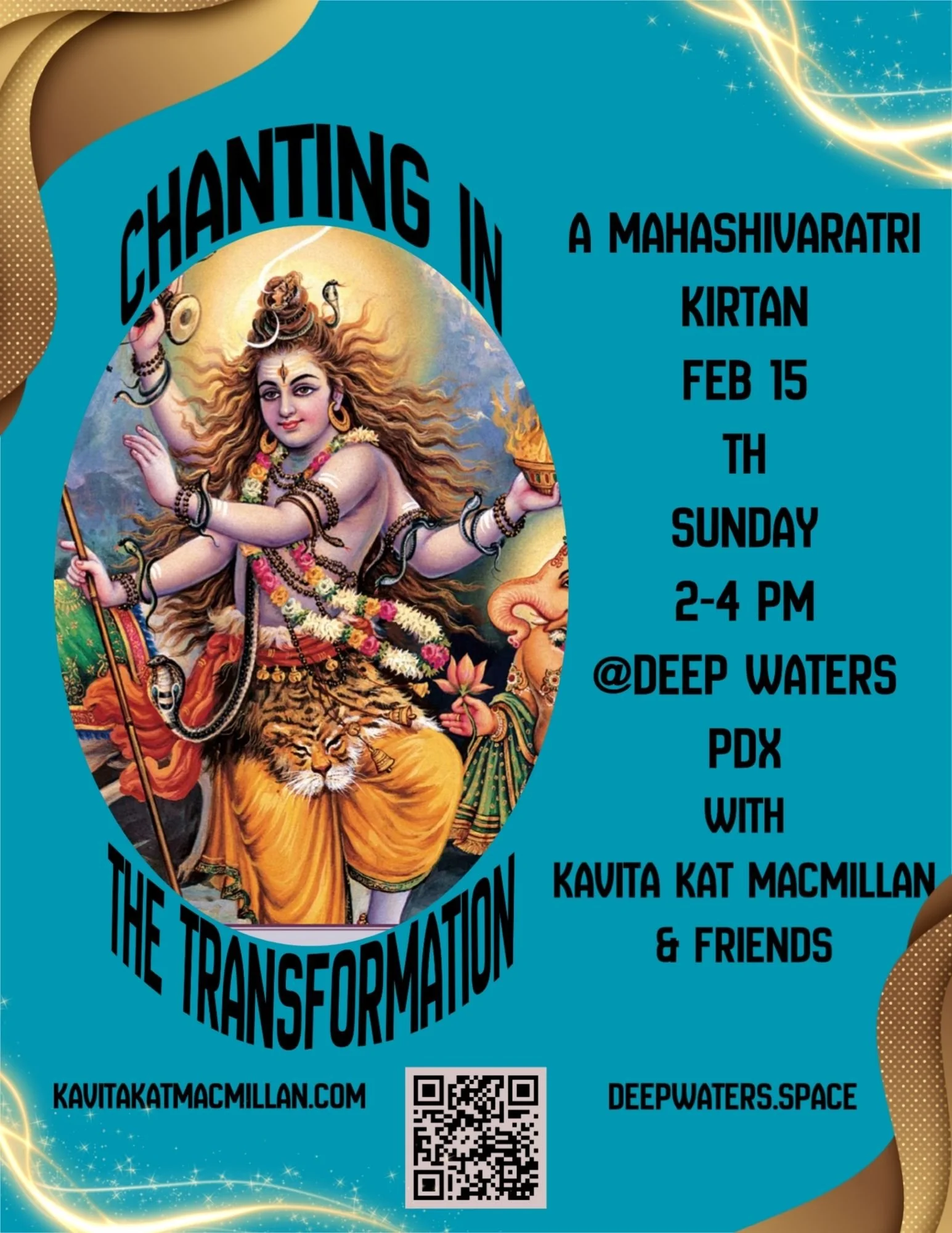 MahaShivaratri Kirtan: An afternoon chant circle during times of transformation. with Kavita Kat Macmillan &amp; friends 