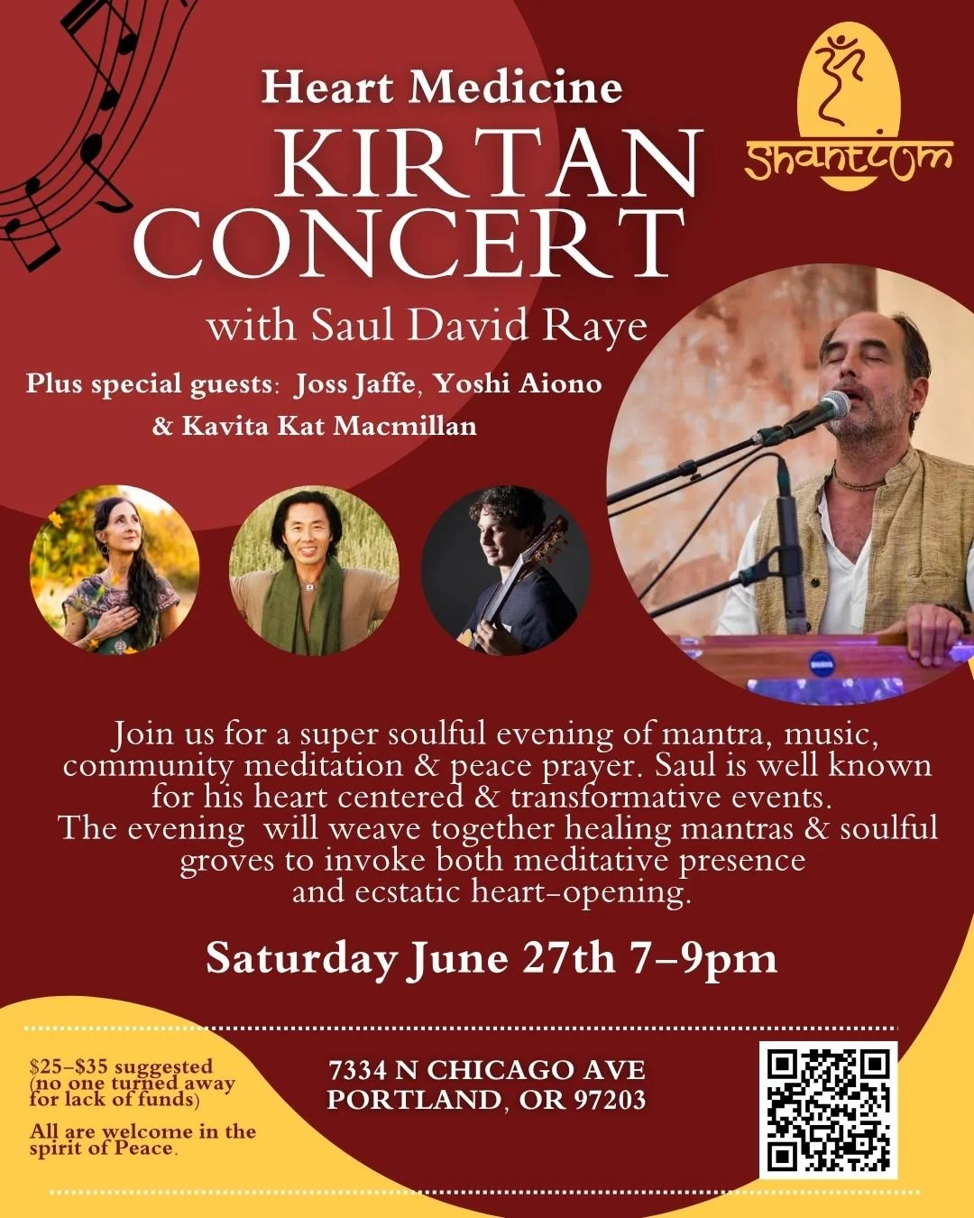 Heart Medicine Kirtan with Saul David Raye + special guests Kavita Kat Mamillan, Joss Jaffe and Yoshi Aiono