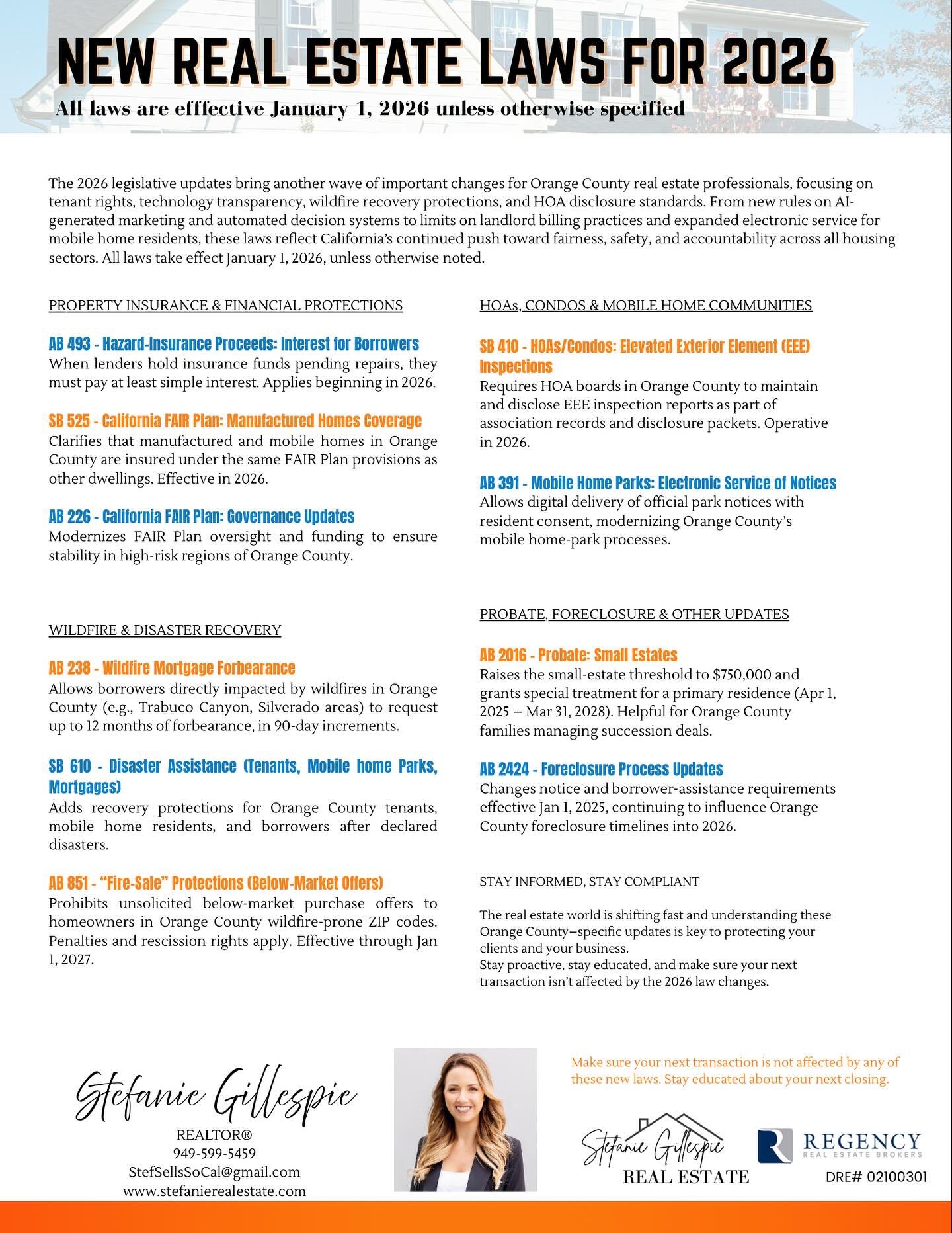 New year, new rules! California&rsquo;s 2026 real estate laws are on the way. I&rsquo;m here to break it down simply so you can stay informed and confident every step of the way. 🏡✨

If you&rsquo;d like a copy of the full breakdown, comment below👇?