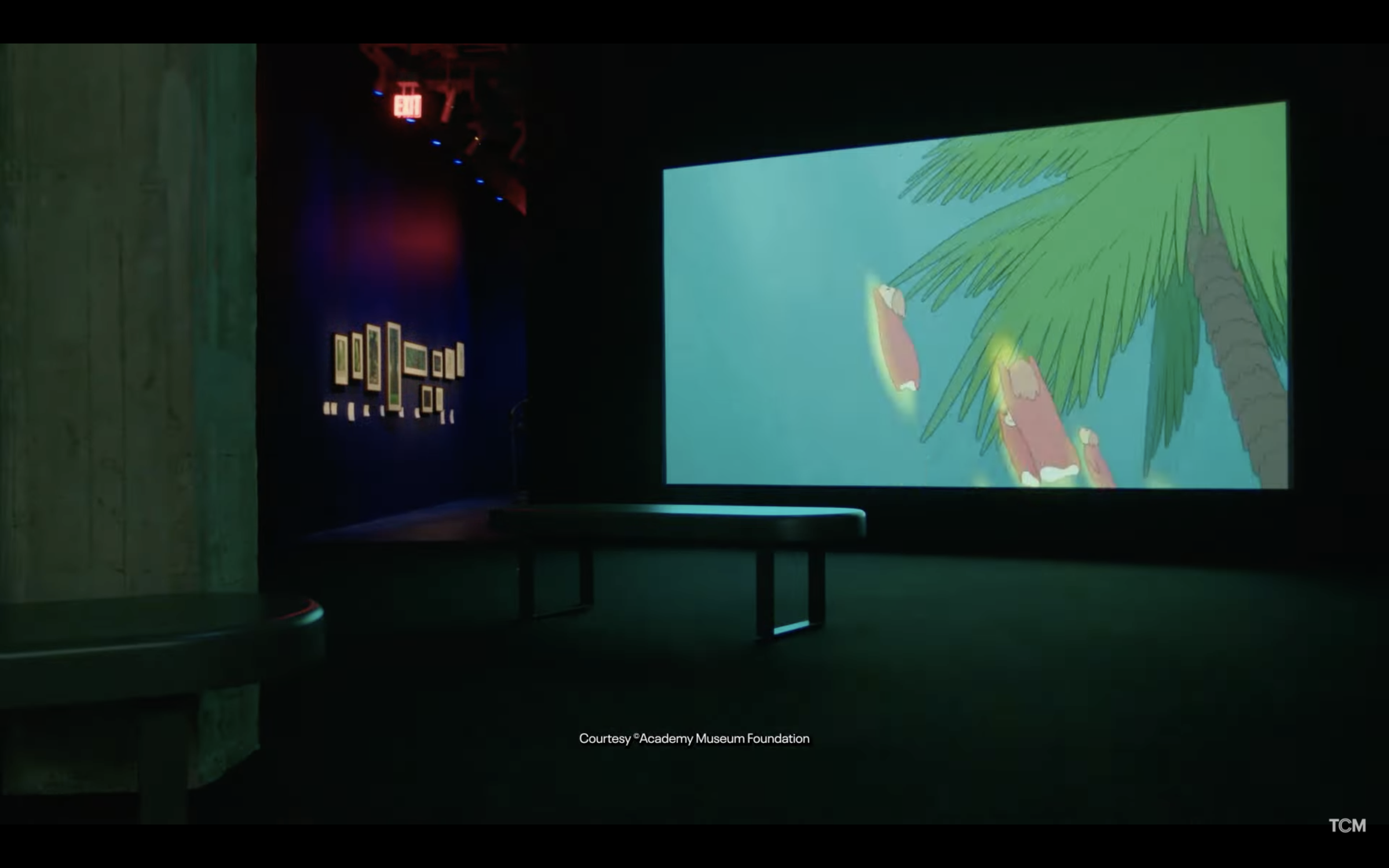 Themes room featuring four single channel projections