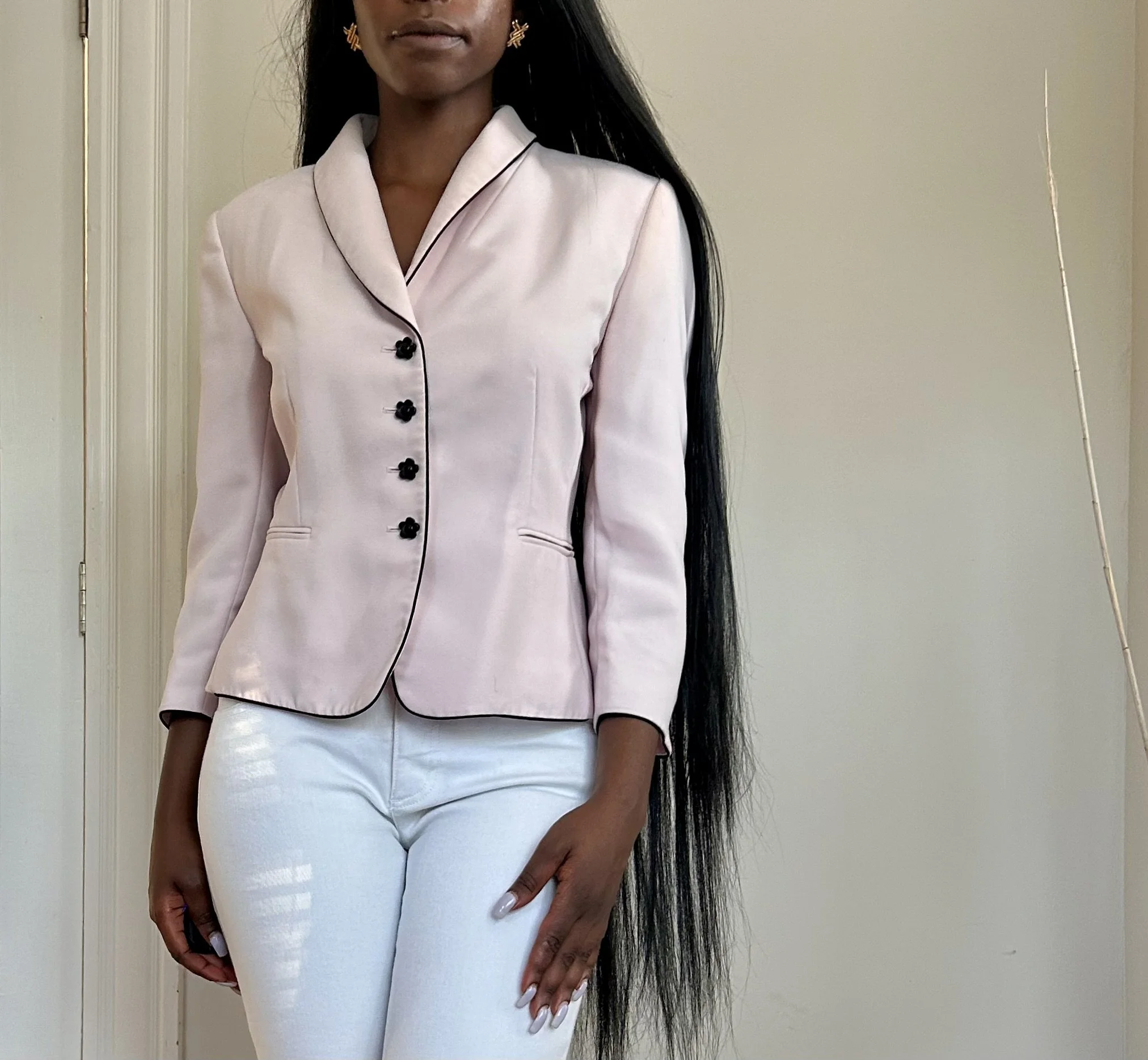 Light Pink Fitted Blazer