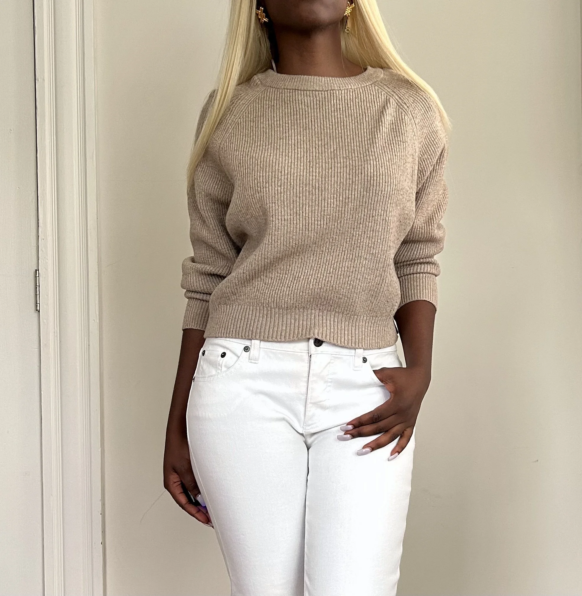 Beige Knitted Sweater