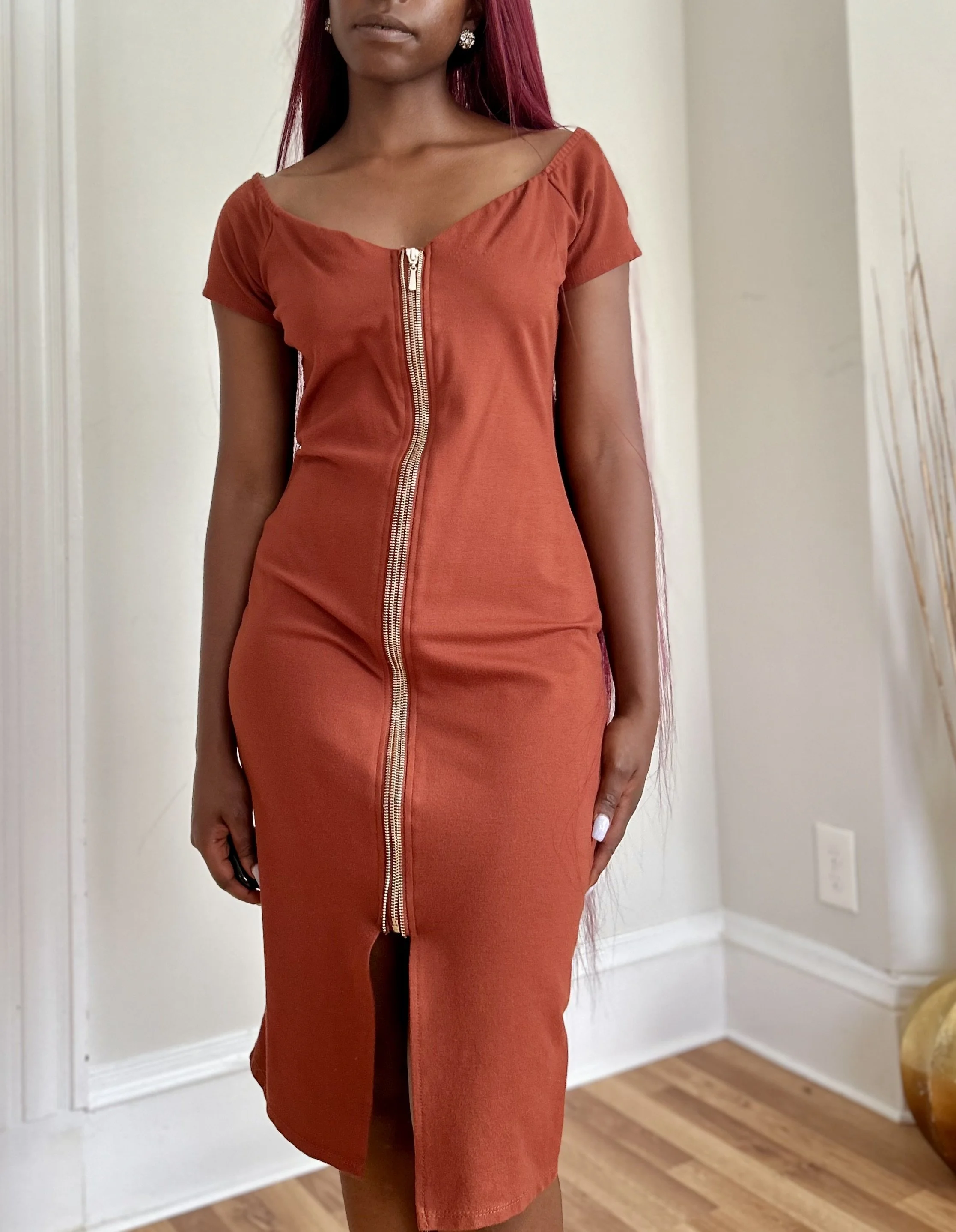 Haute Monde Zip Front Dress