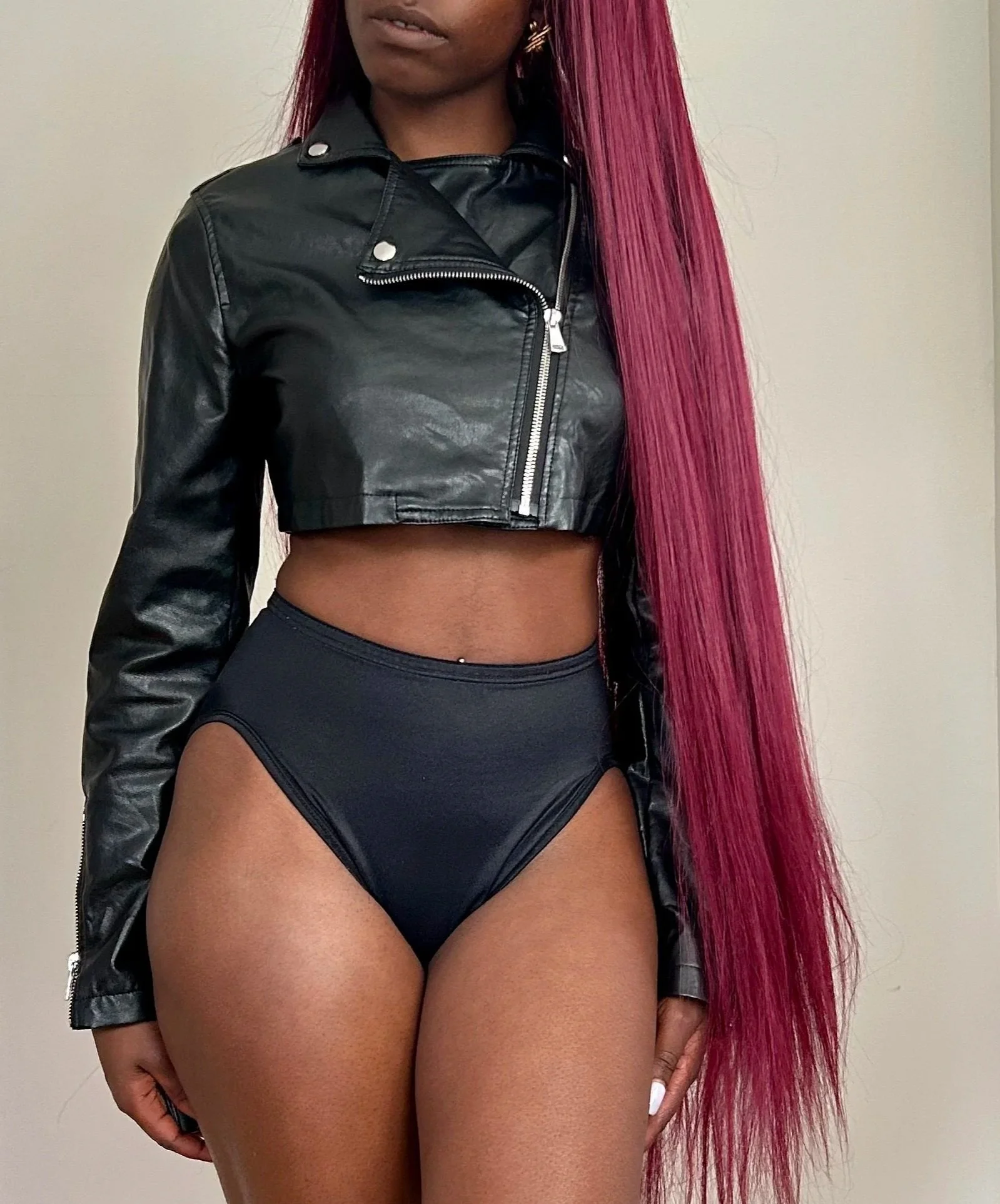 Black Leather Crop Jacket