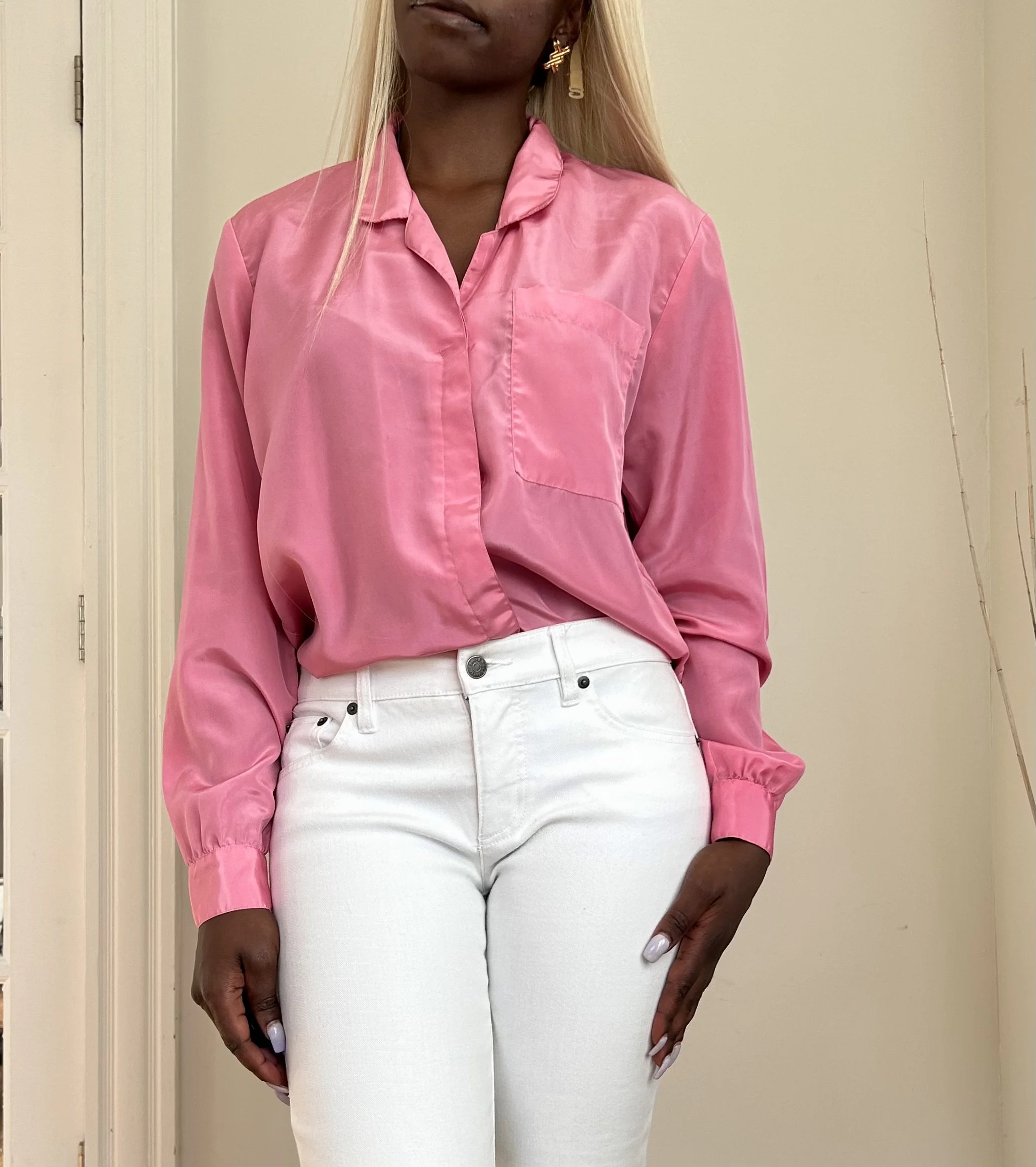Pink Collar  Top