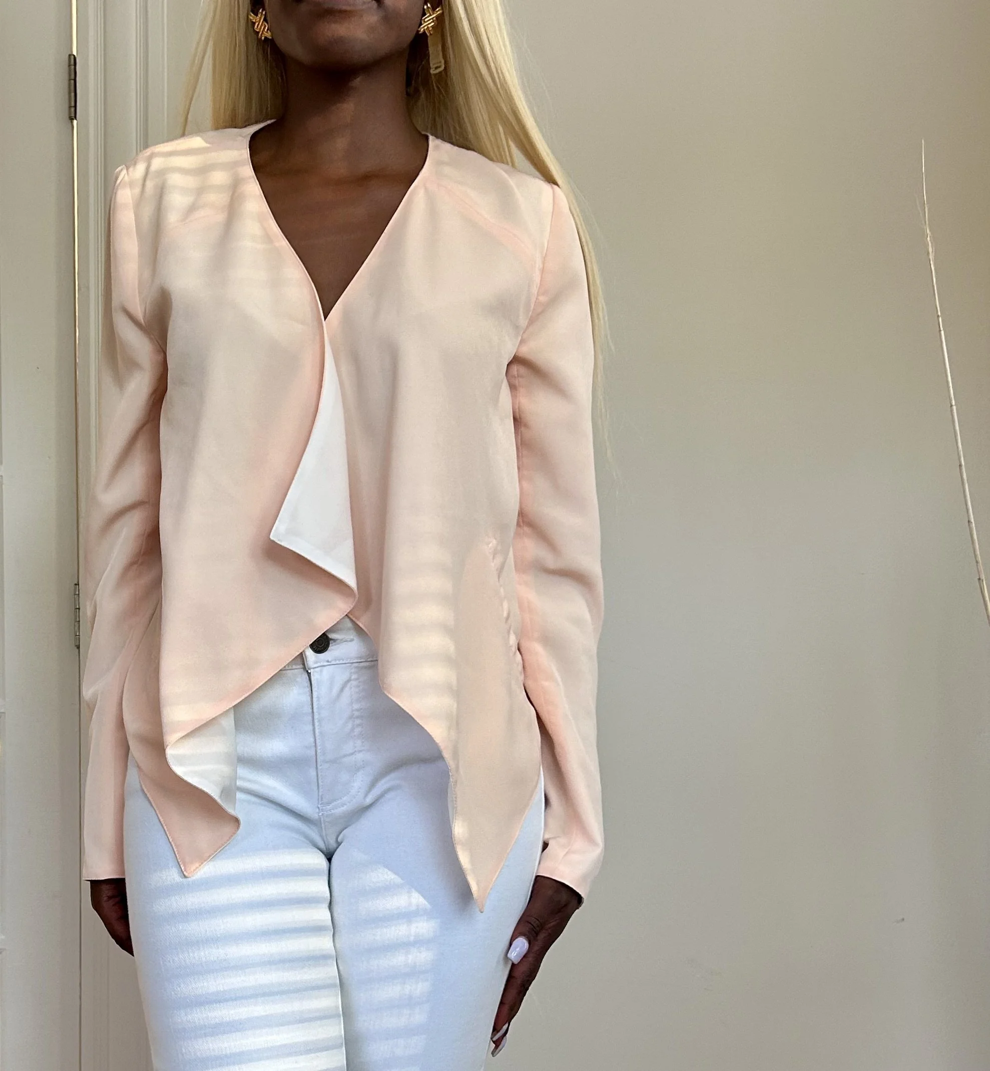 Peach Draped Blazer