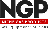 Logo of Absolute Niche Gas Products with mountain design in black and red