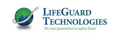 LifeGuard Technologies logo with globe and hose, featuring text 'The next generation in safety hoses.'
