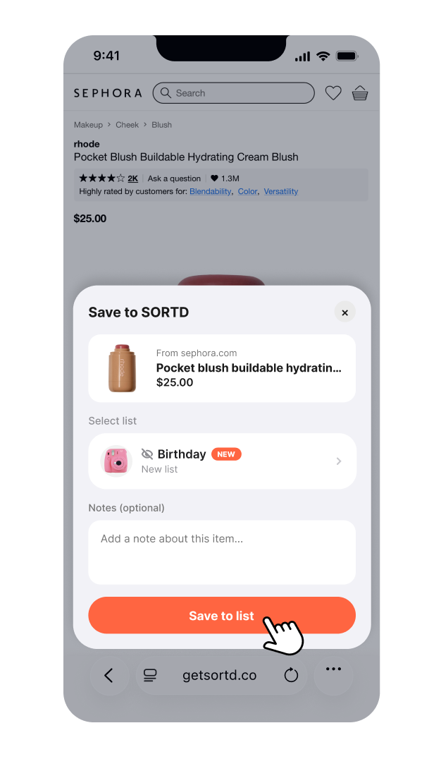 3. Hit ‘Save to list’