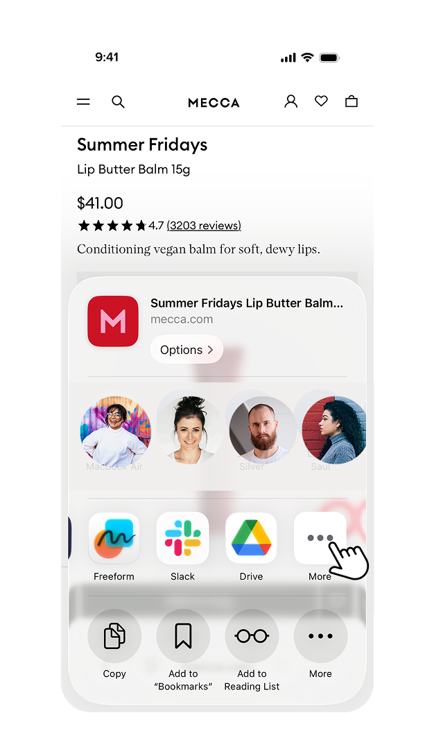2. Swipe left through your apps and tap ‘more’